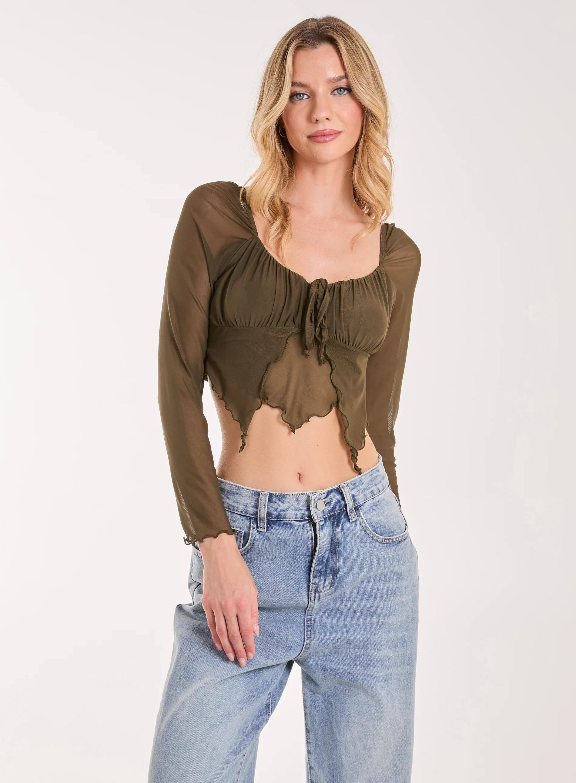 Butterfly Long Sleeve Mesh Top - Image 3