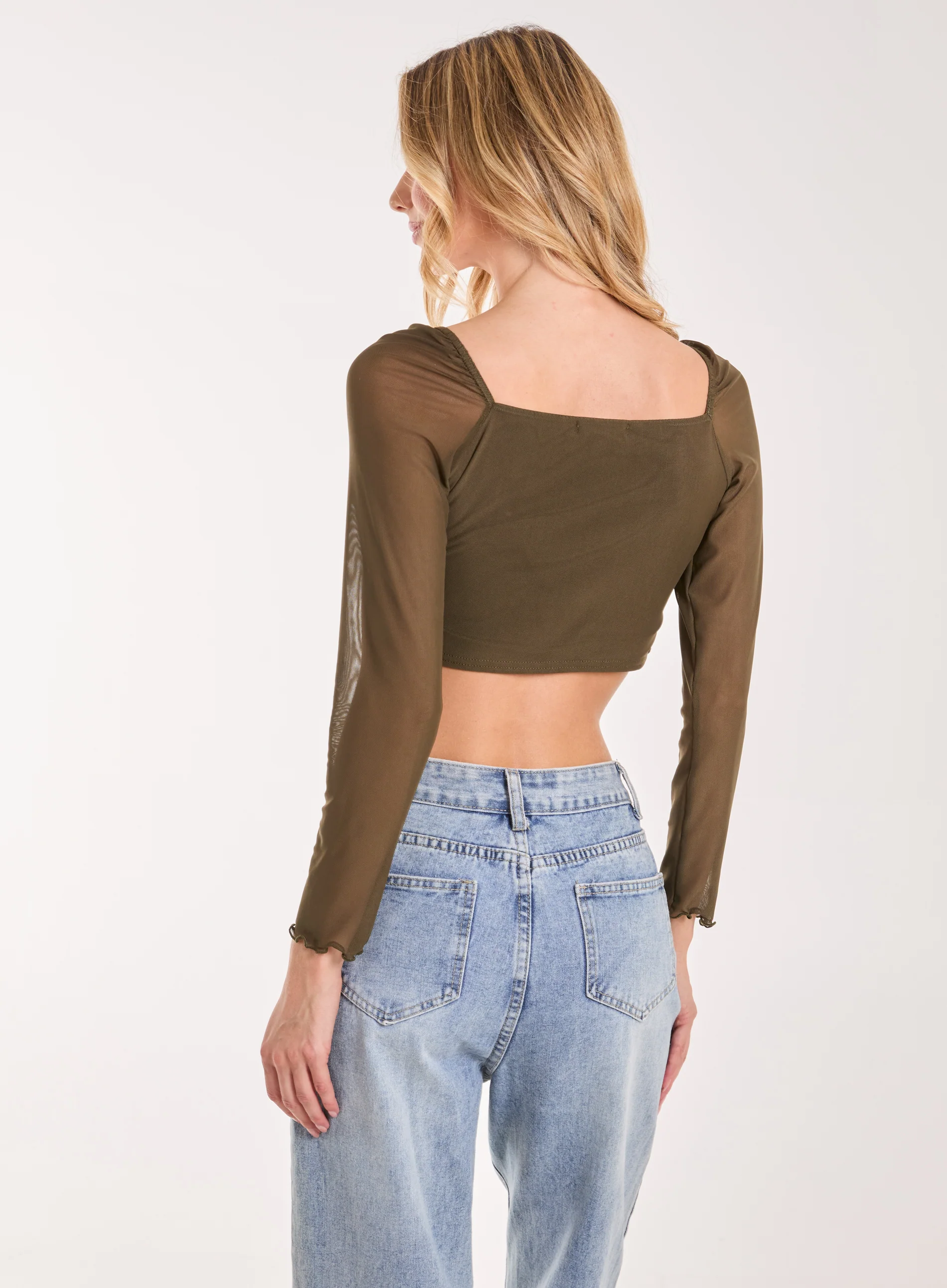 Butterfly Long Sleeve Mesh Top - Image 4
