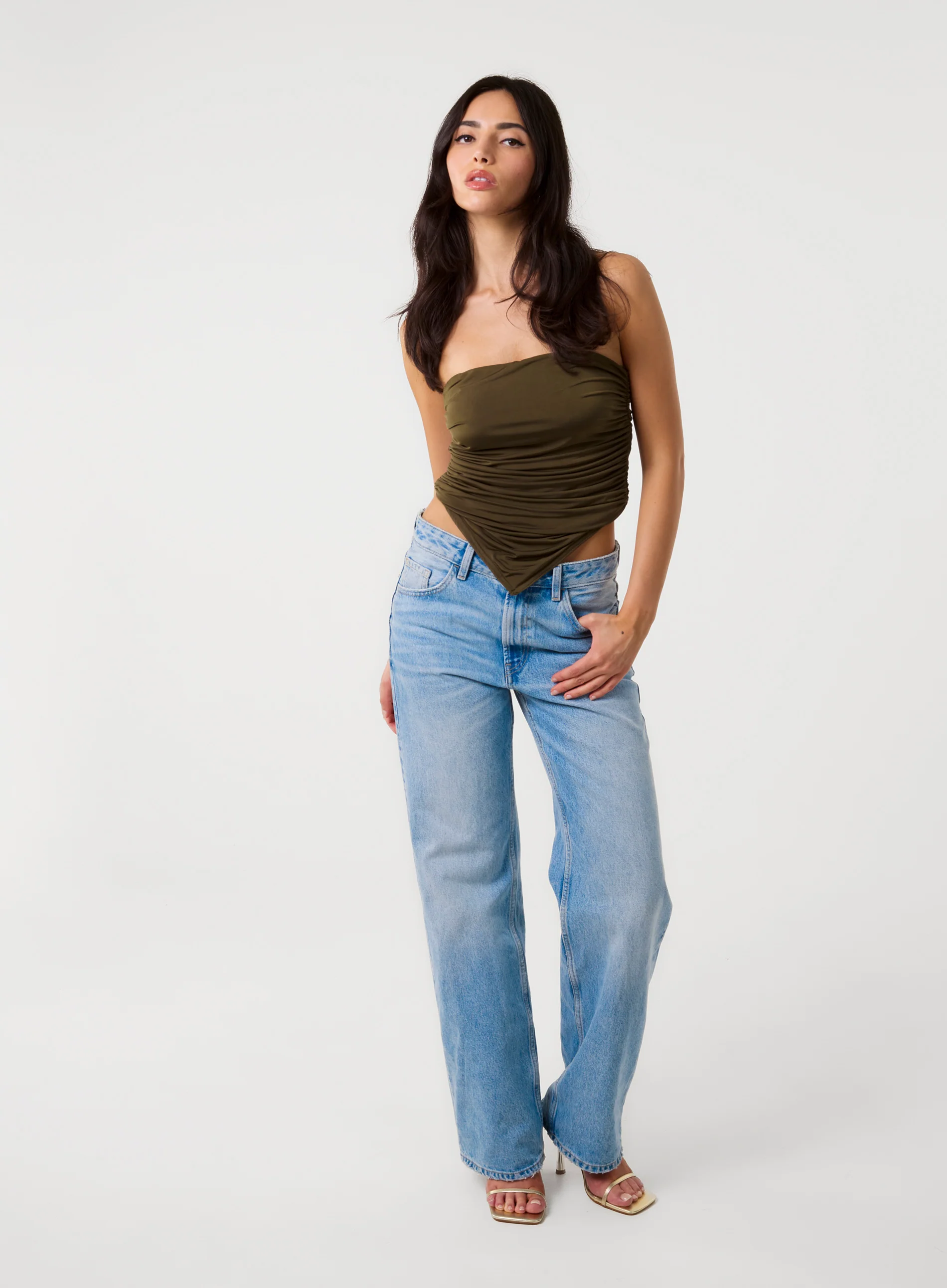 Ruched Slinky Bandeau Top - Image 2