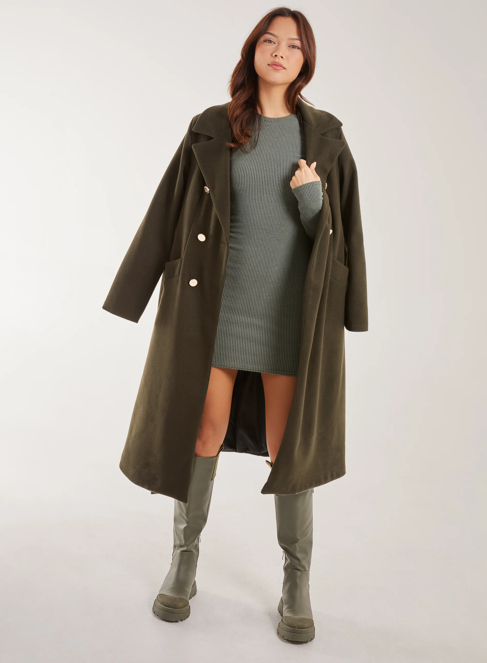 Two Tone Ribbed Mini Dress - Image 3