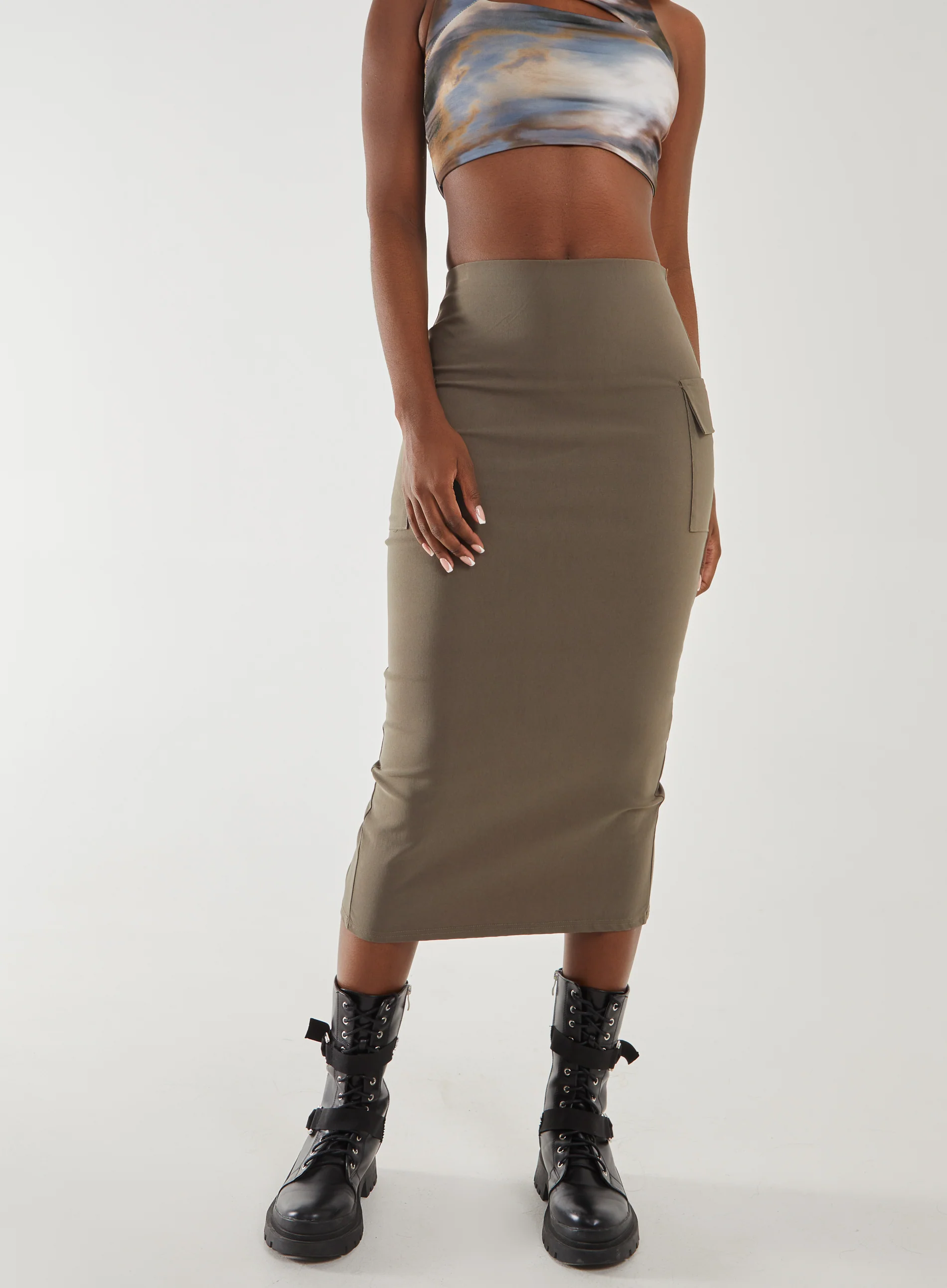 Utility Cargo Midi Skirt - Image 3