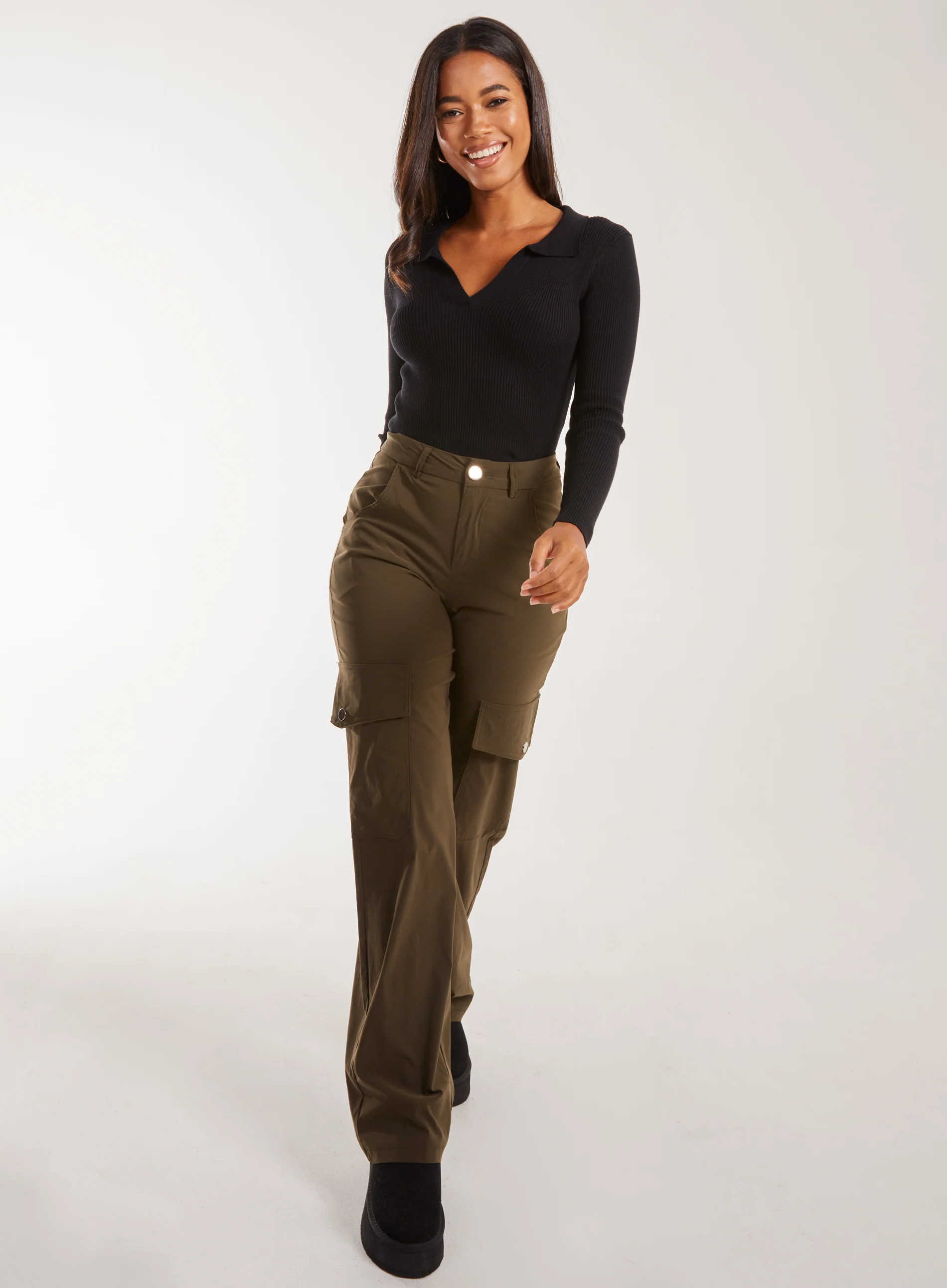 Wide Leg Pocket Cargo Pants