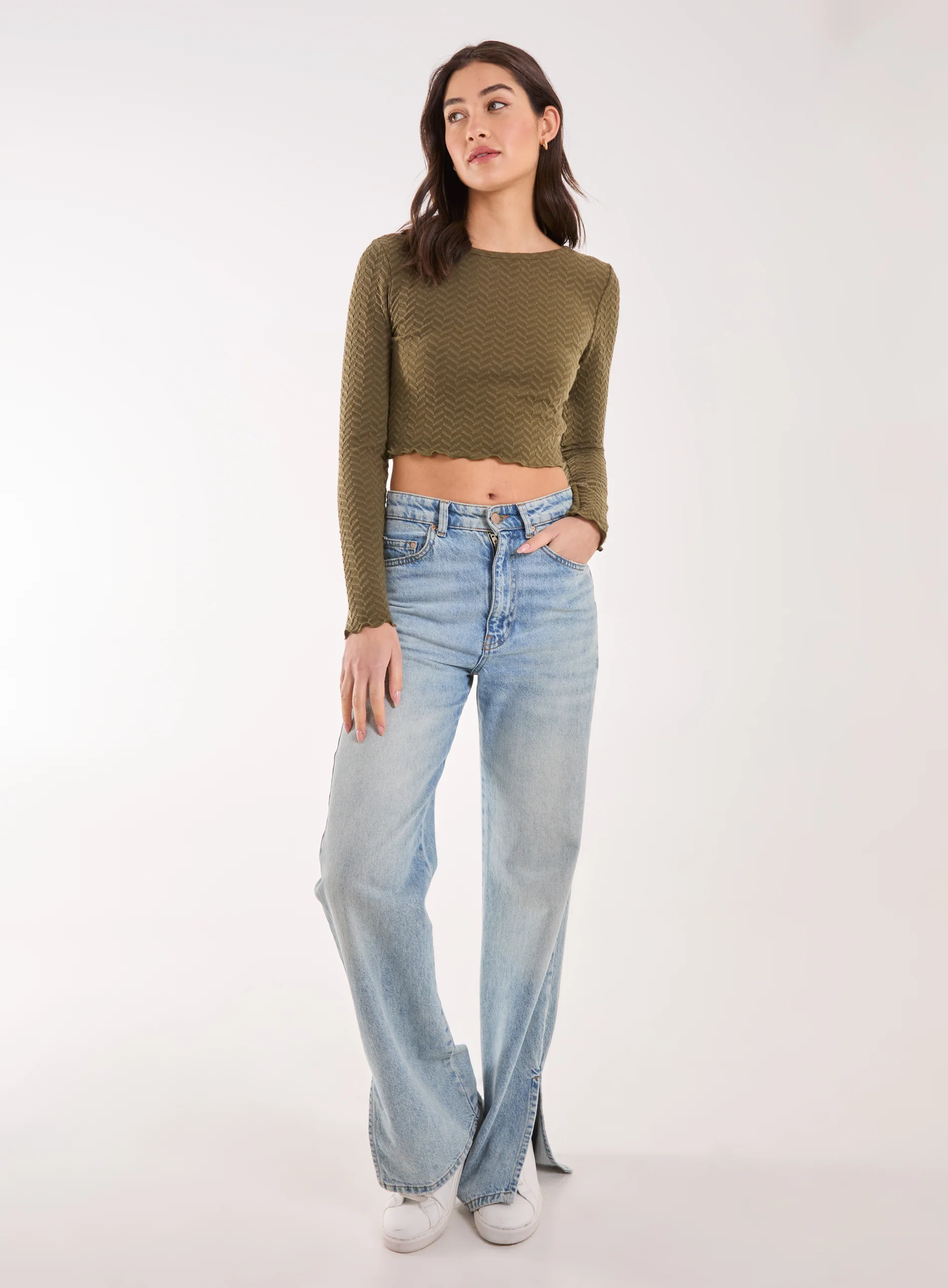 Zig Zag Jersey Long Sleeve Top - Image 2