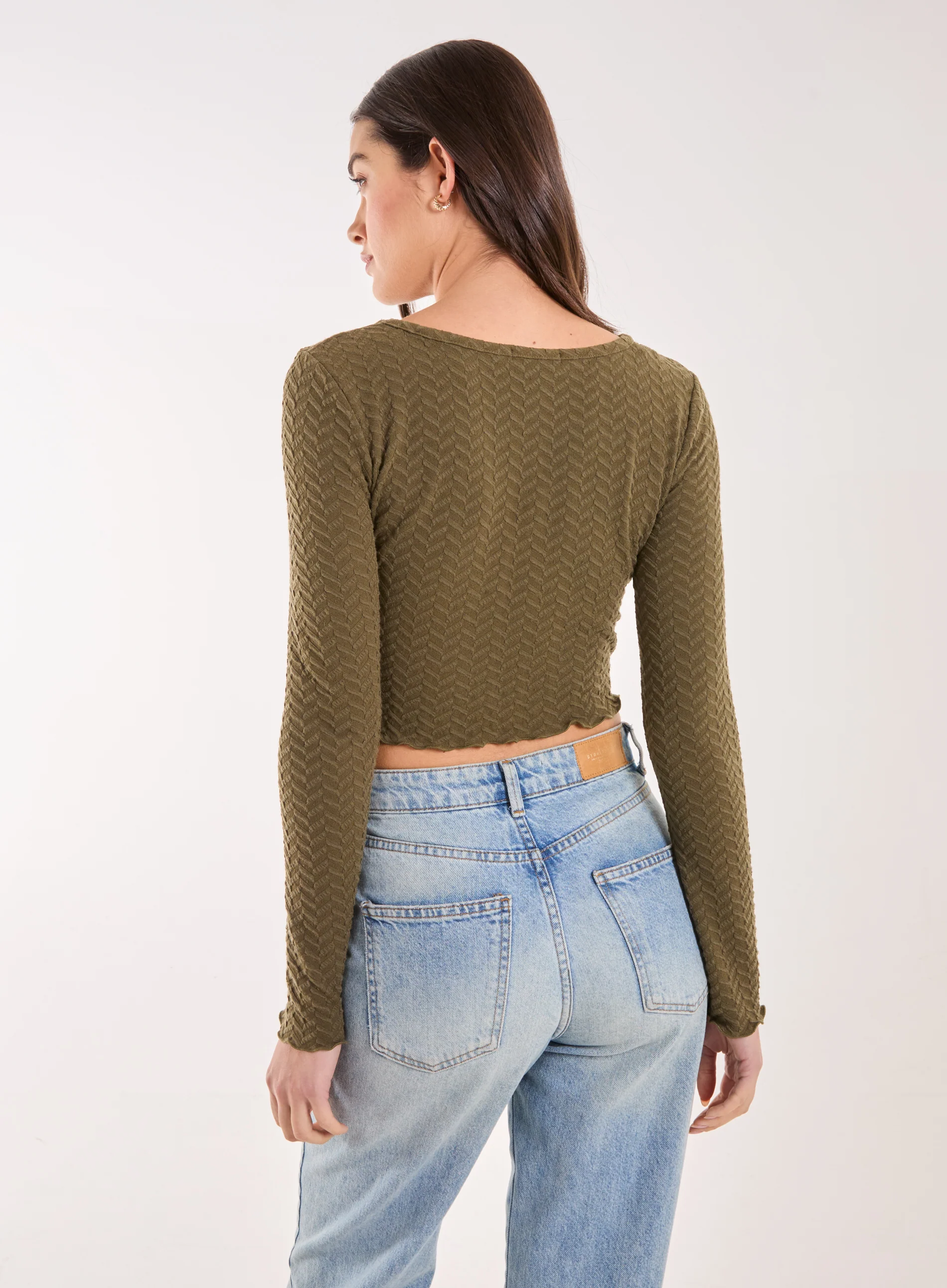 Zig Zag Jersey Long Sleeve Top - Image 4