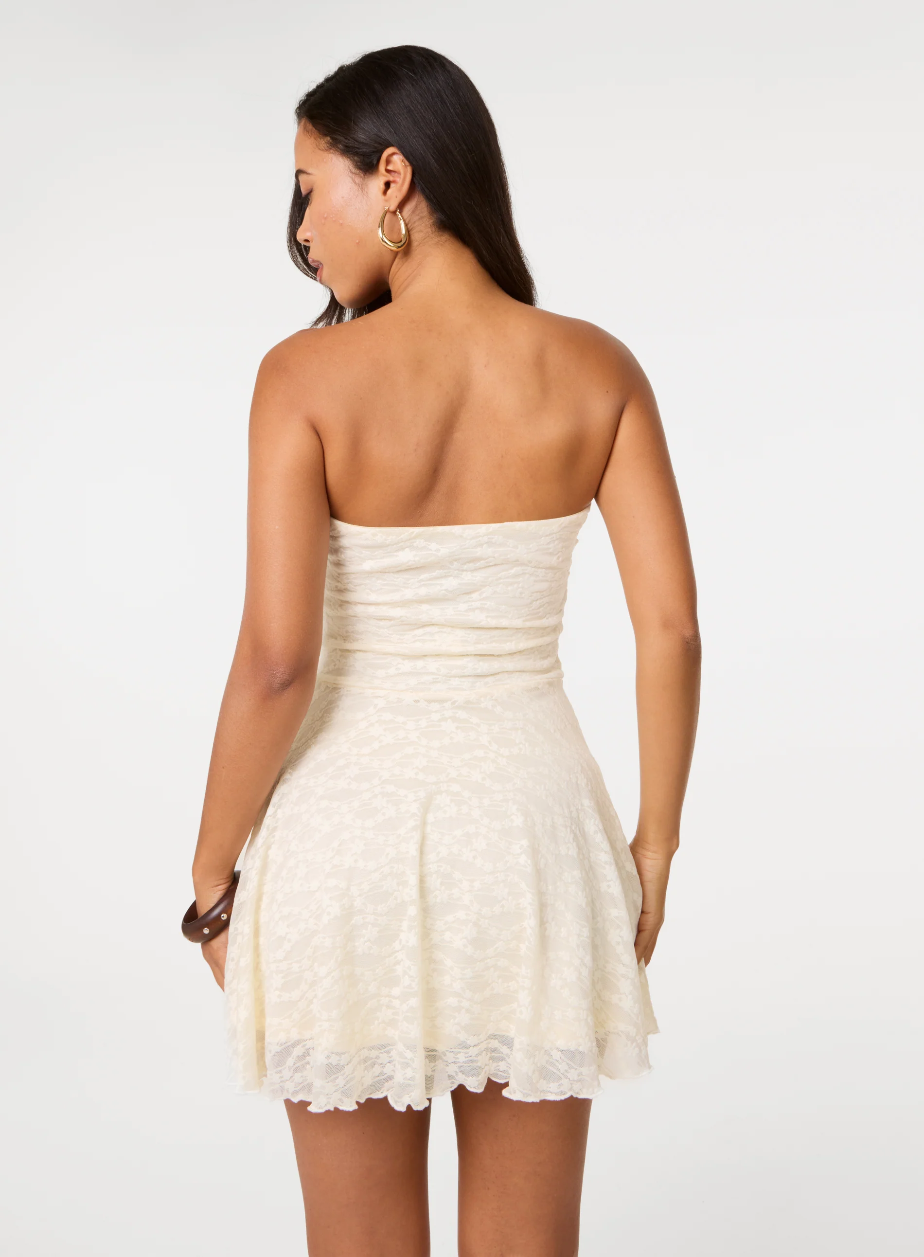 Lace Asymmetric Mini Dress - Image 6