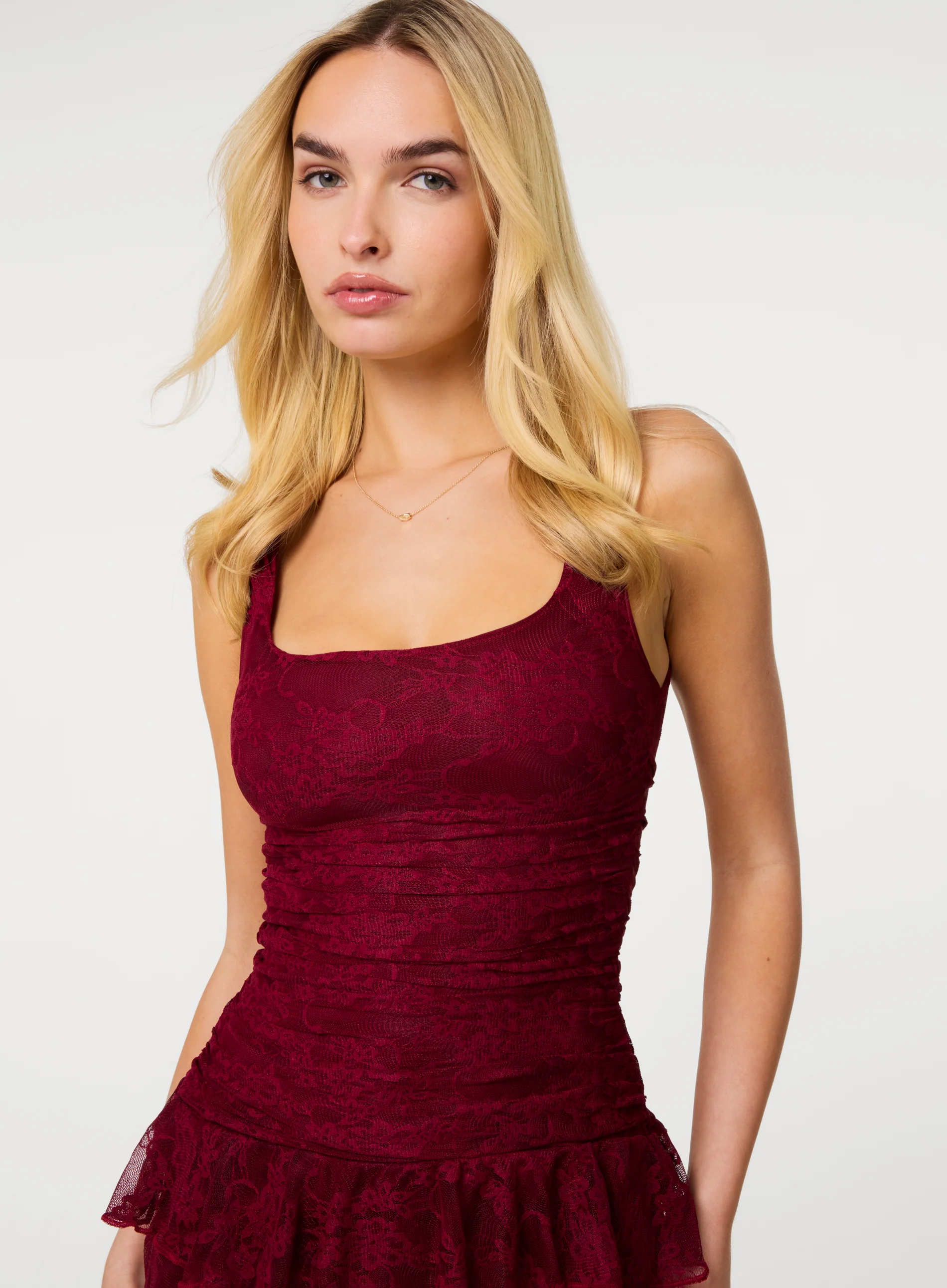 Lace Square Neck Dress - Image 3