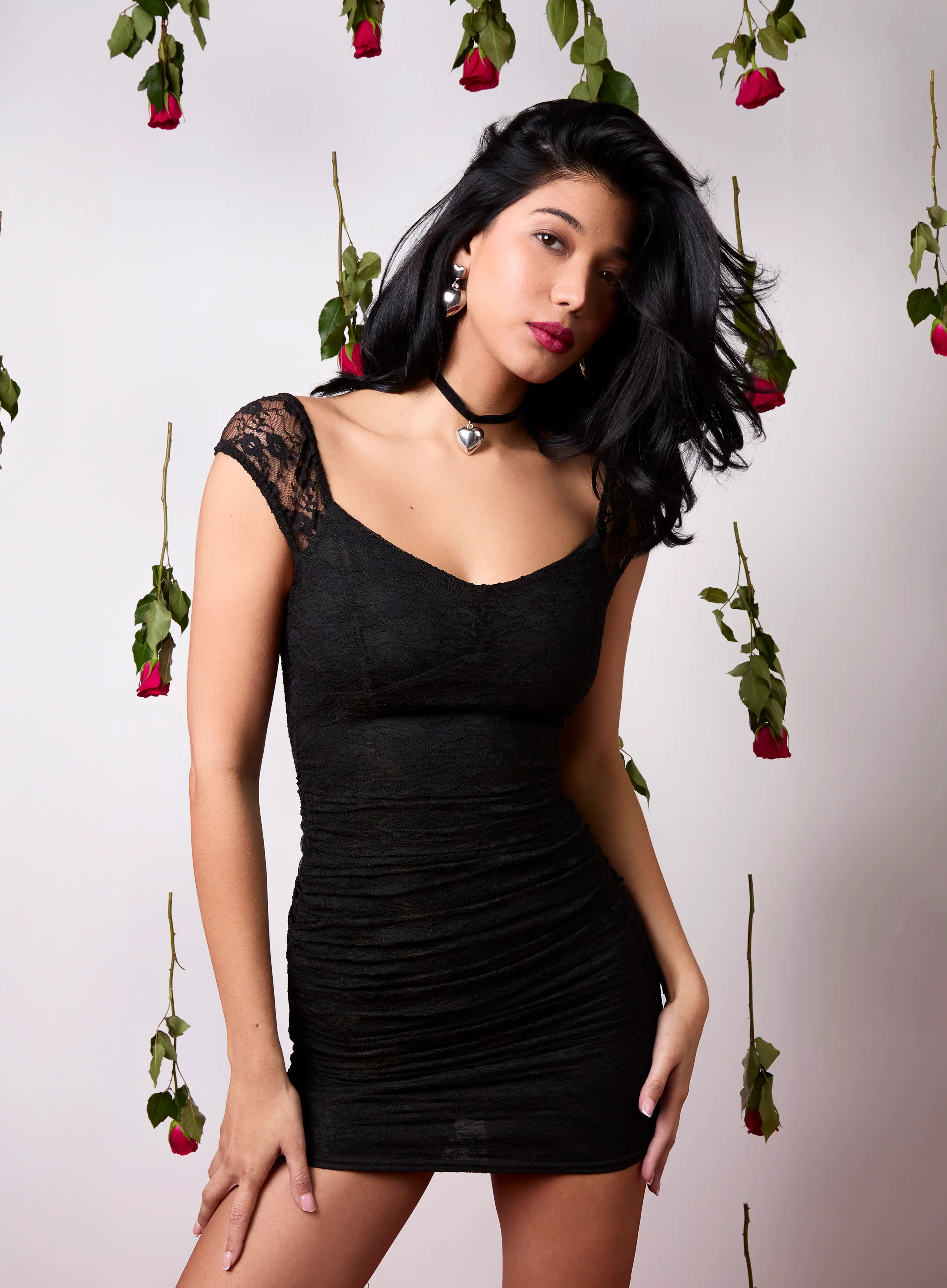 Lace Sweetheart Mini Dress - Image 5