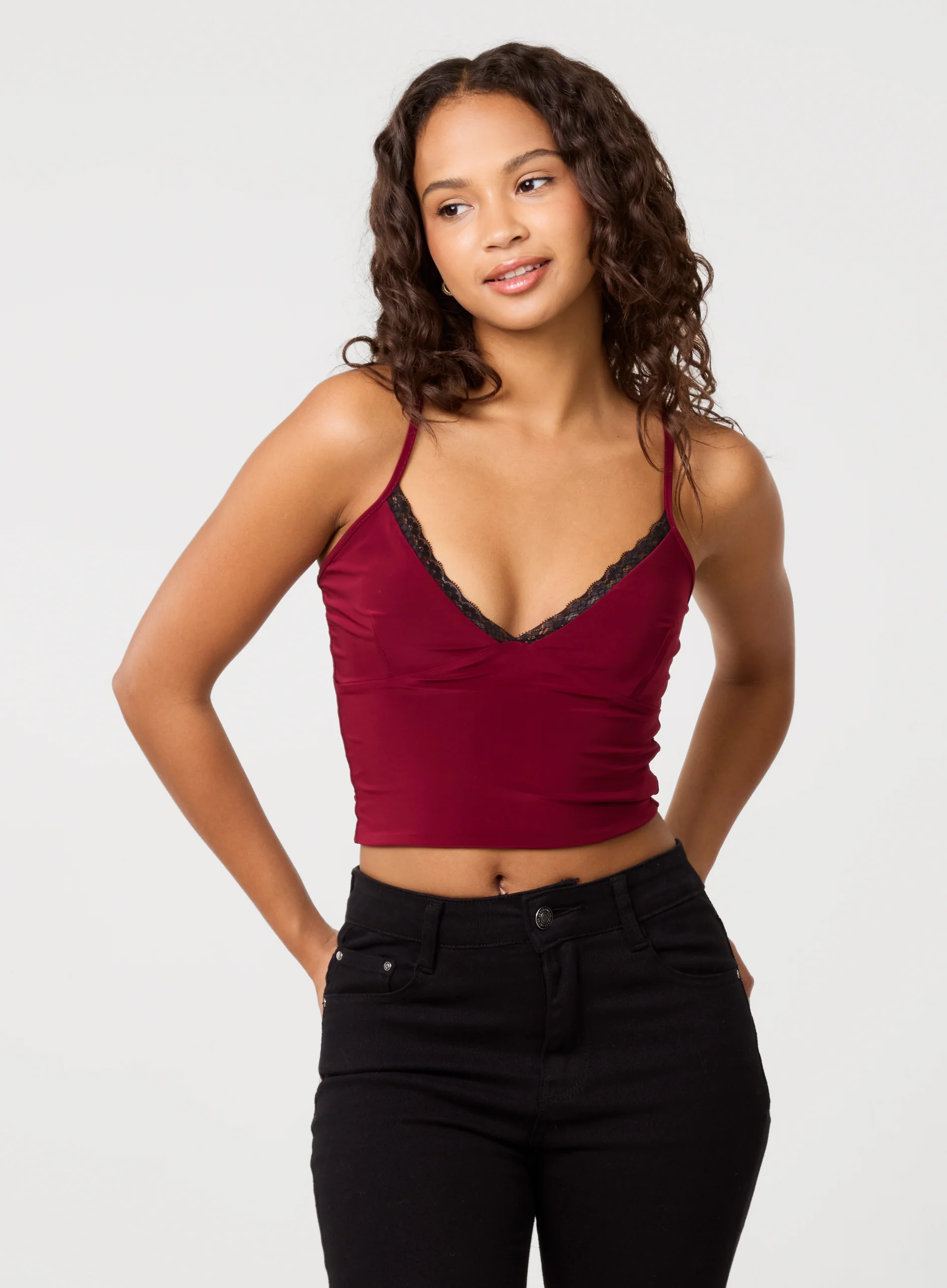 Lace Trim Cami Top - Image 3