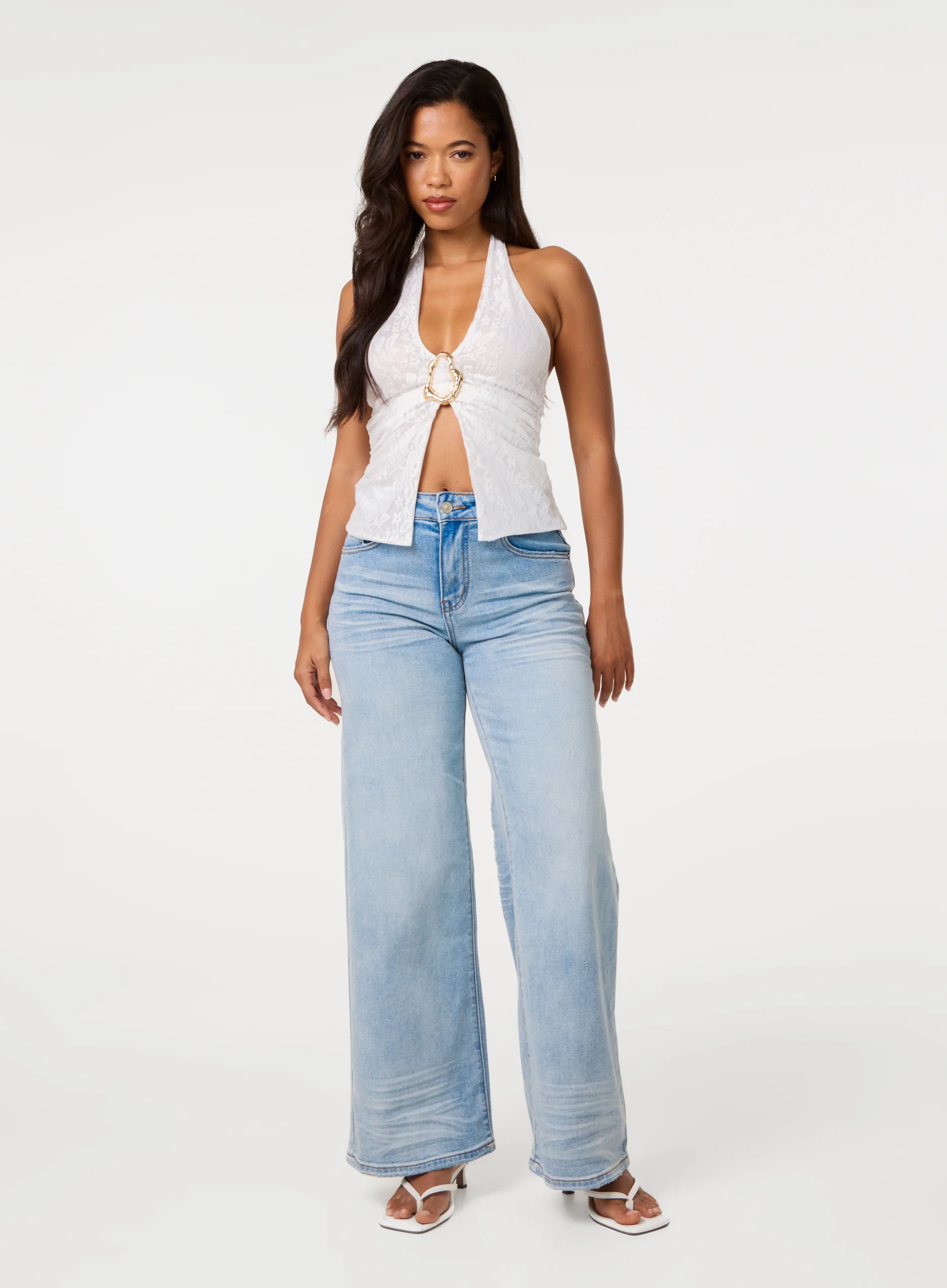 Lace Trim Halter Top - Image 2
