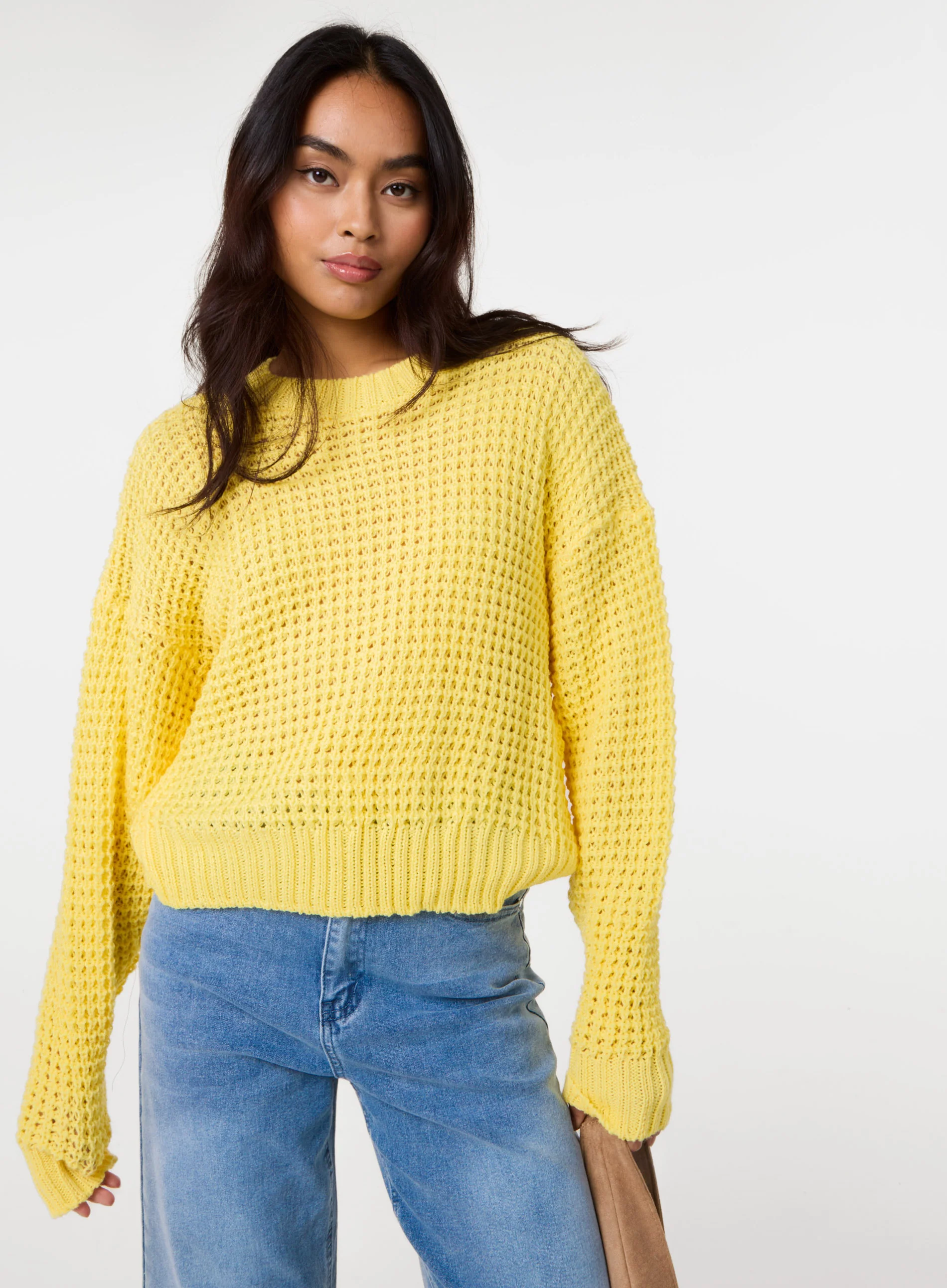 Waffle Knit Crop Jumper - Image 2