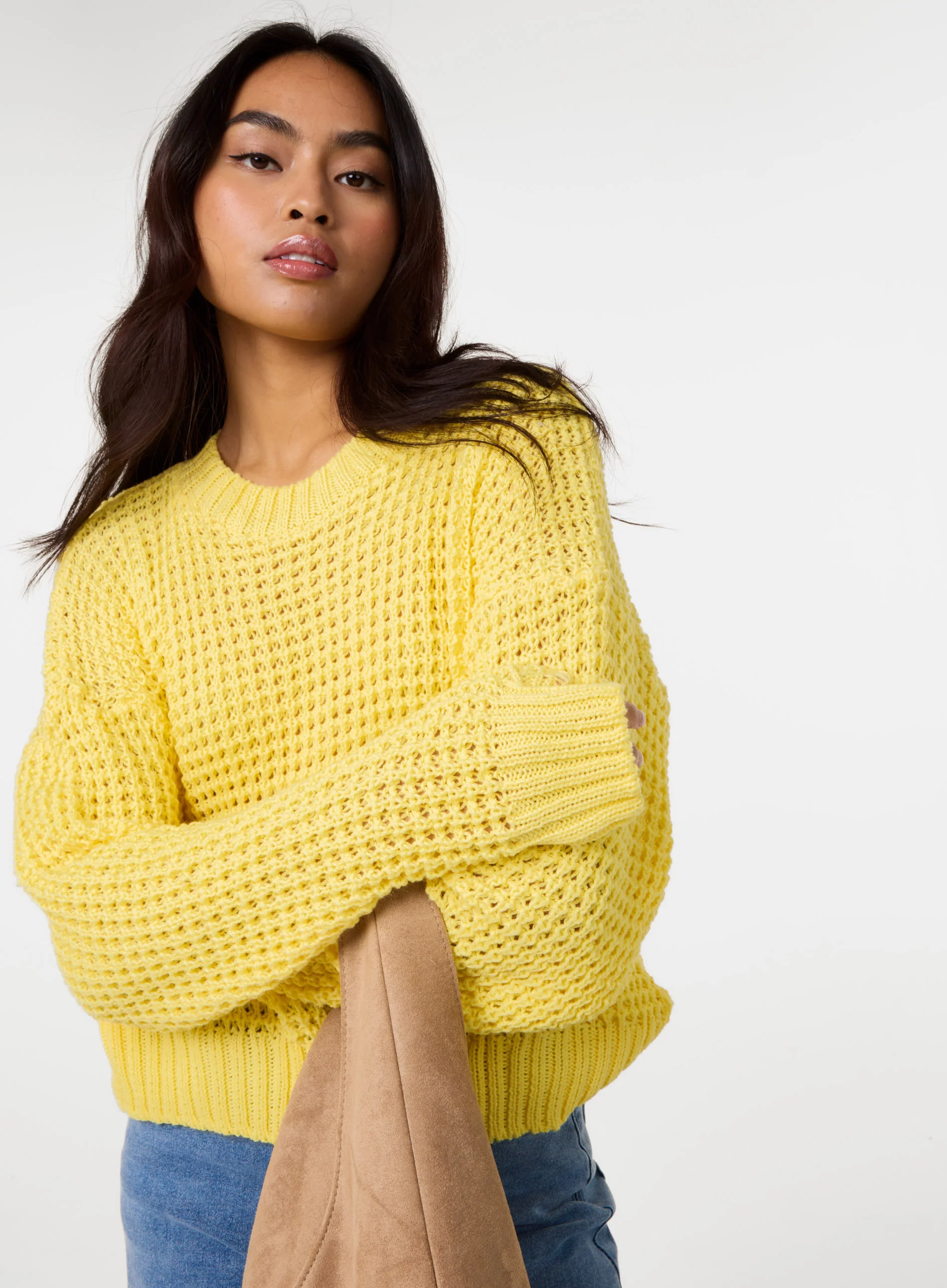 Waffle Knit Crop Jumper - Image 3