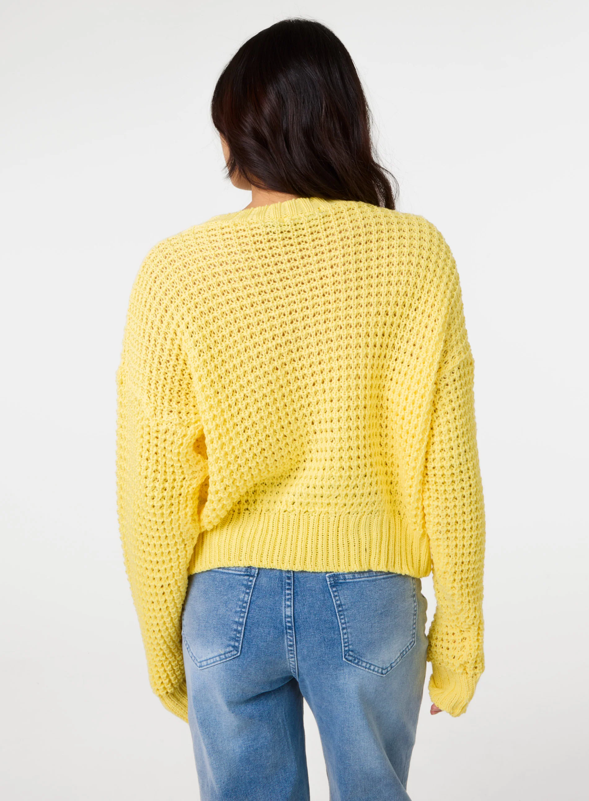 Waffle Knit Crop Jumper - Image 4