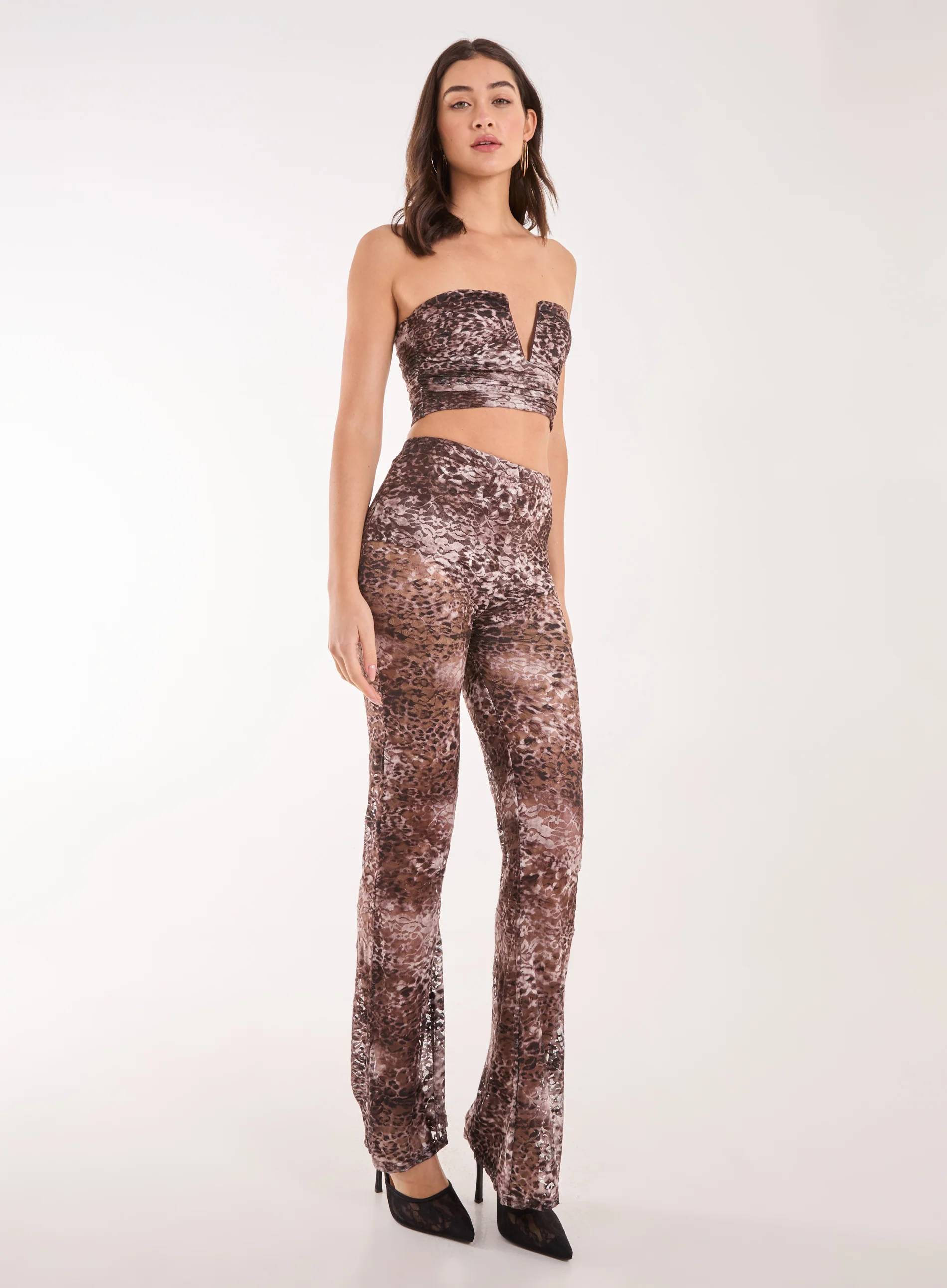 Leopard Lace Bandeau Top - Image 3