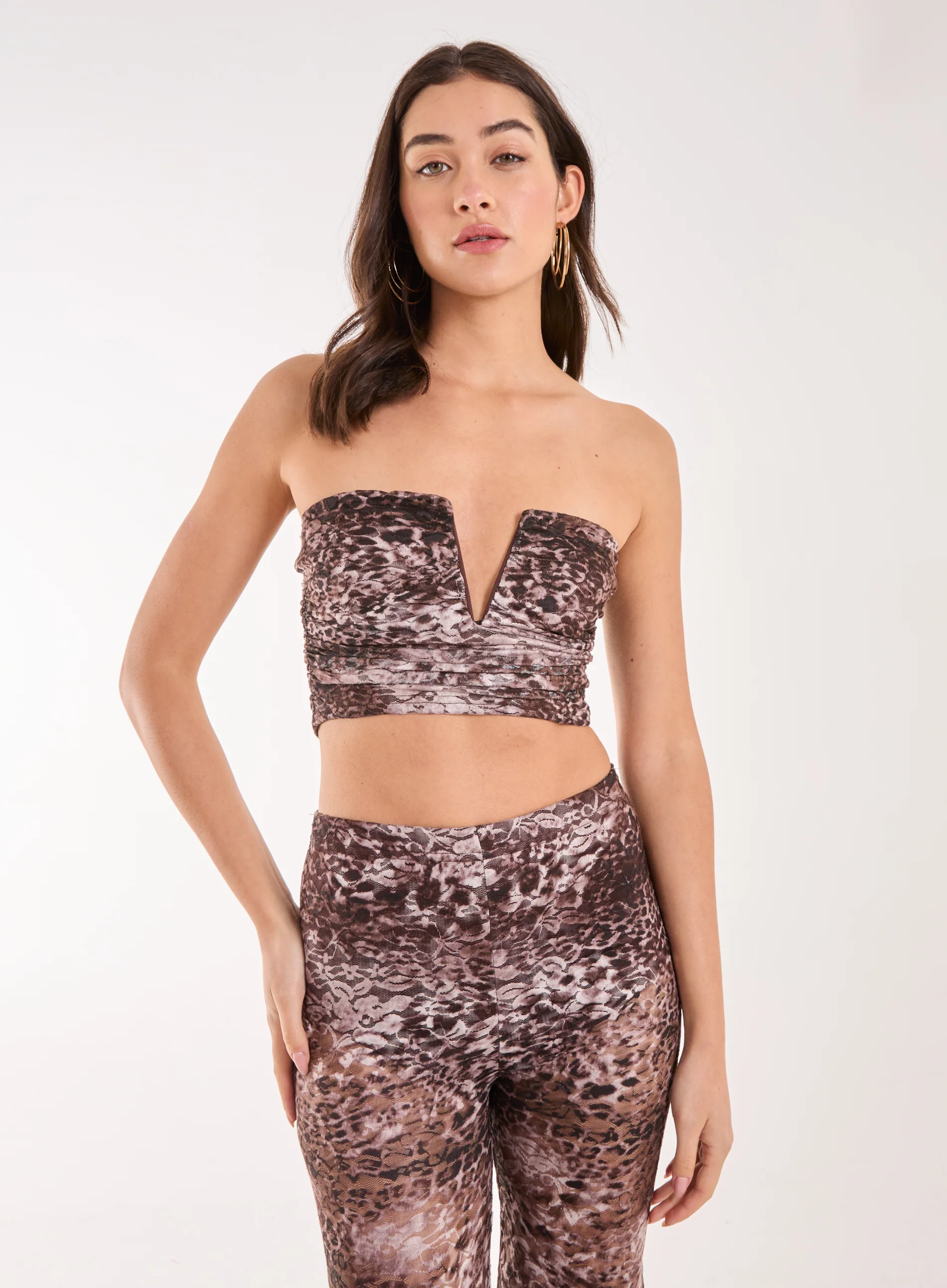 Leopard Lace Bandeau Top - Image 4