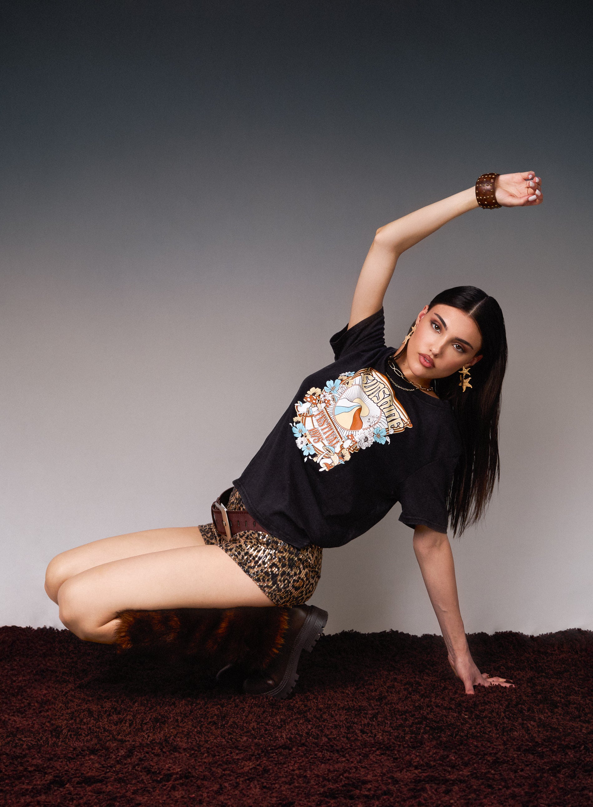 Leopard Sequin Hot Pants