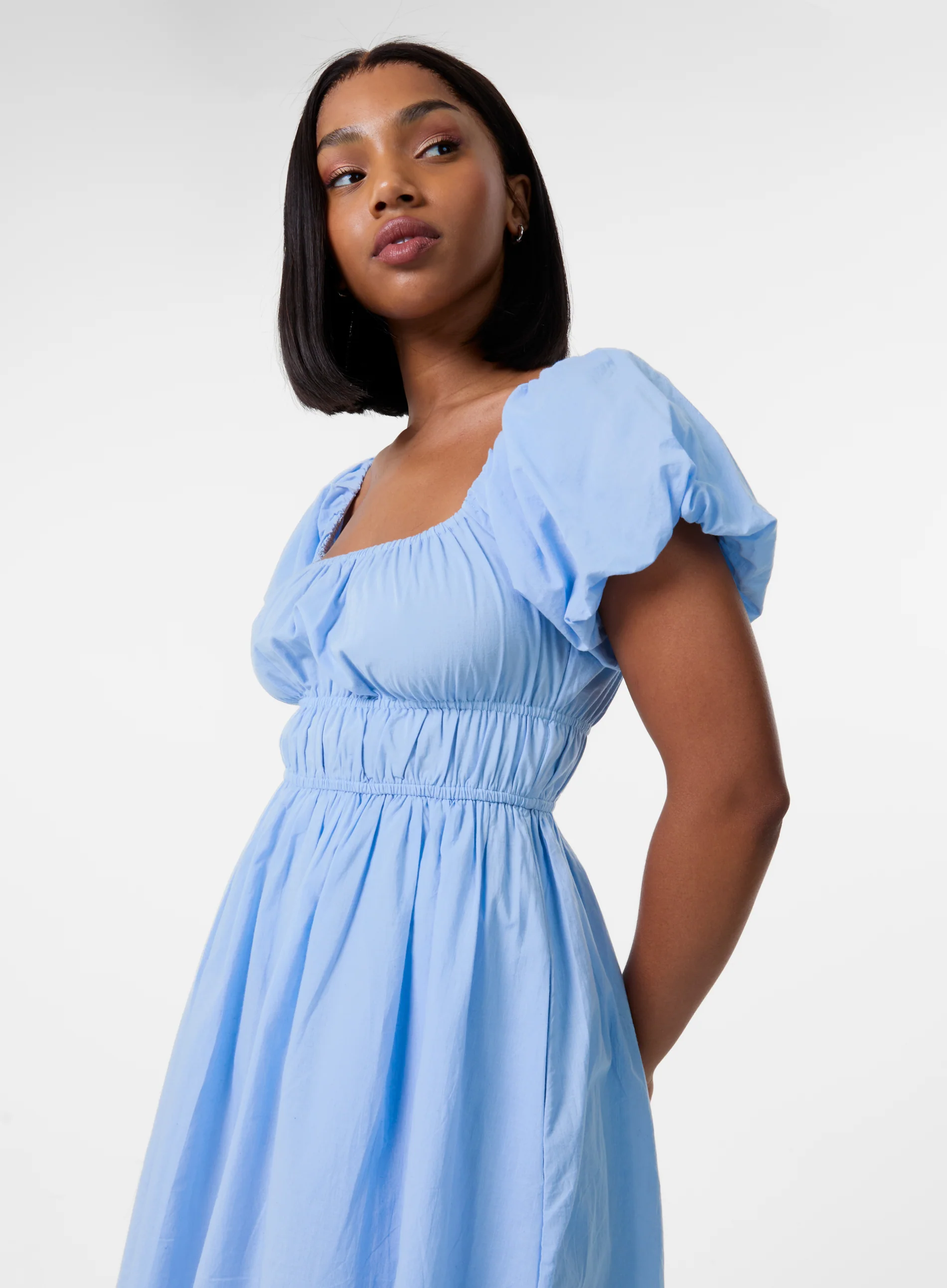 Puff Sleeve Mini Dress with Shorts - Image 6