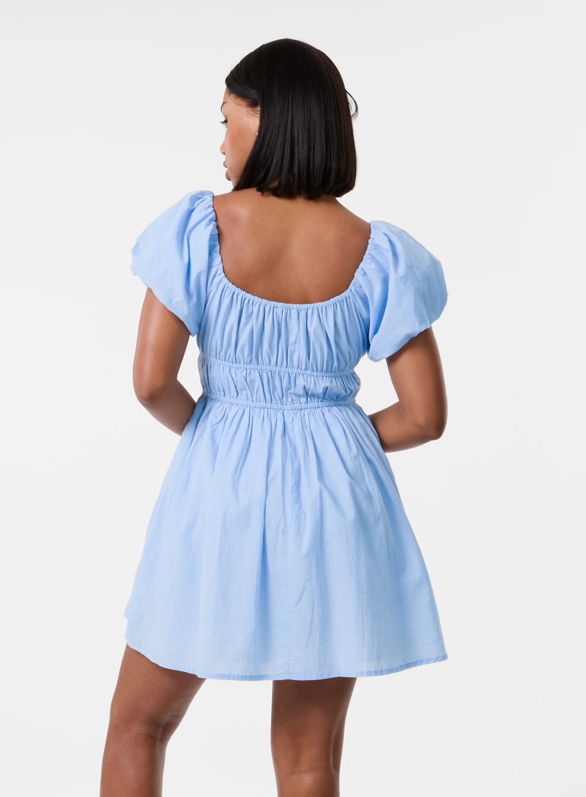 Puff Sleeve Mini Dress with Shorts - Image 7