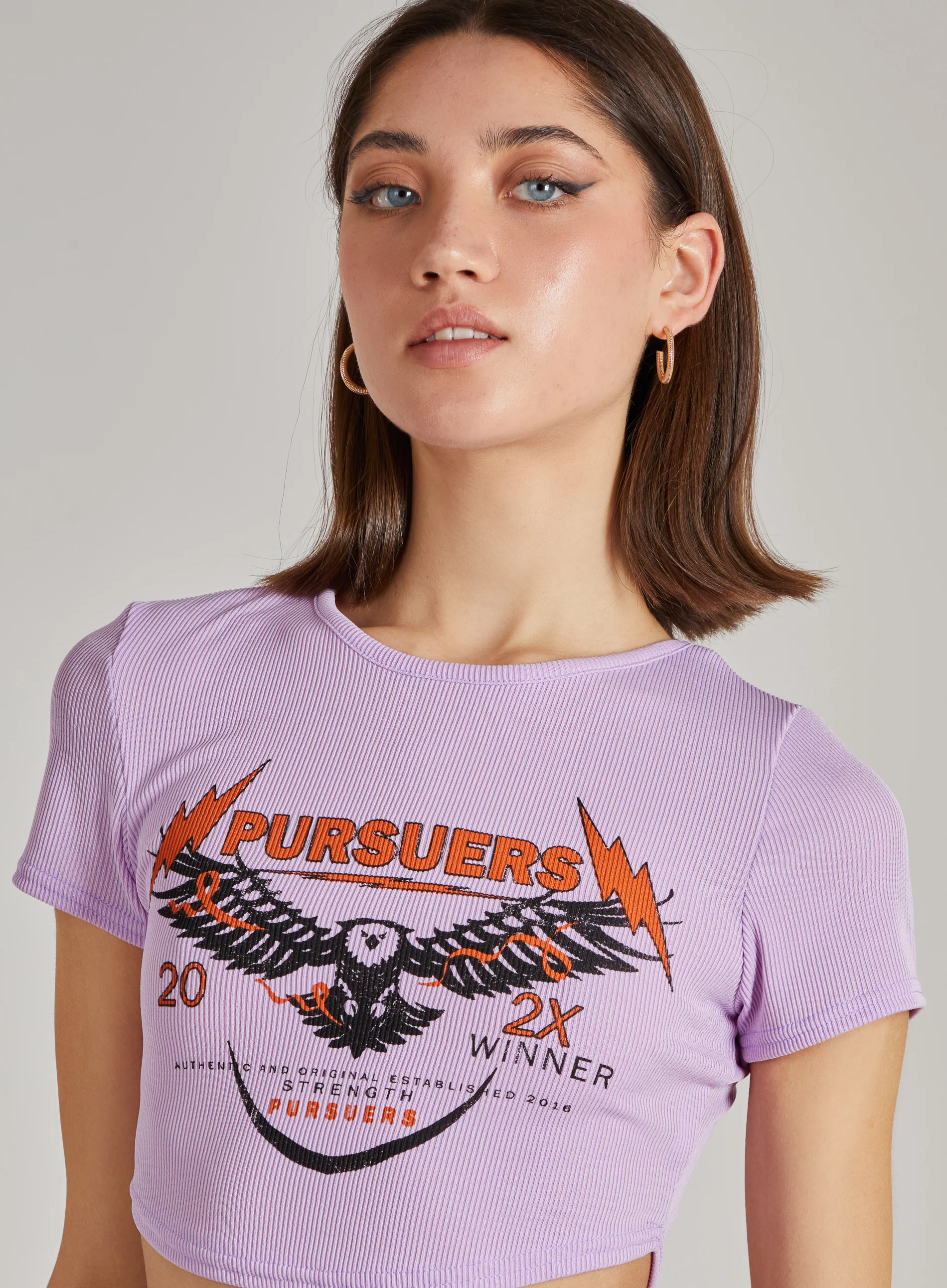 Cropped Ribbed Band Tee - Image 3