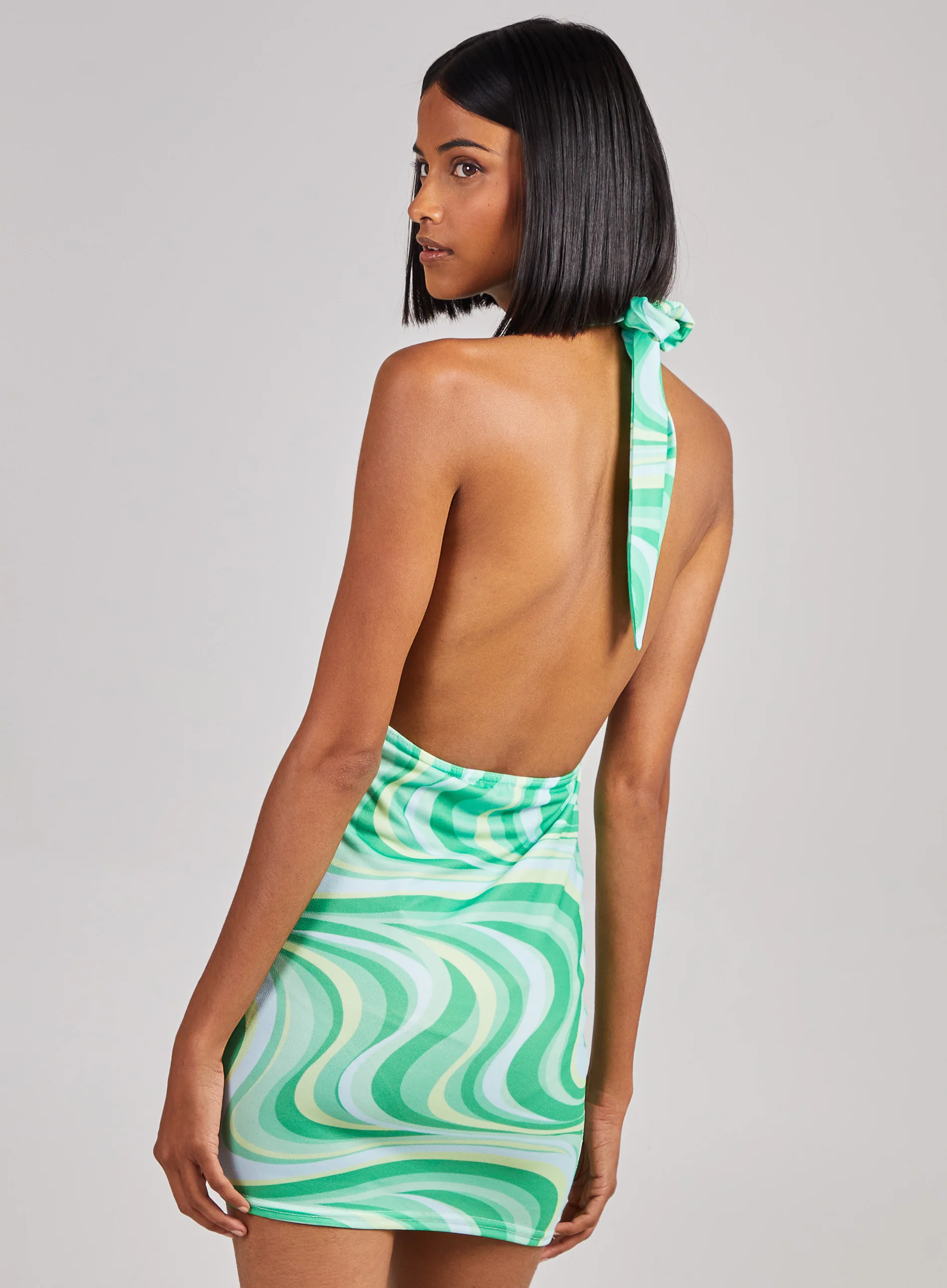 Print Halterneck Mini Dress - Image 4