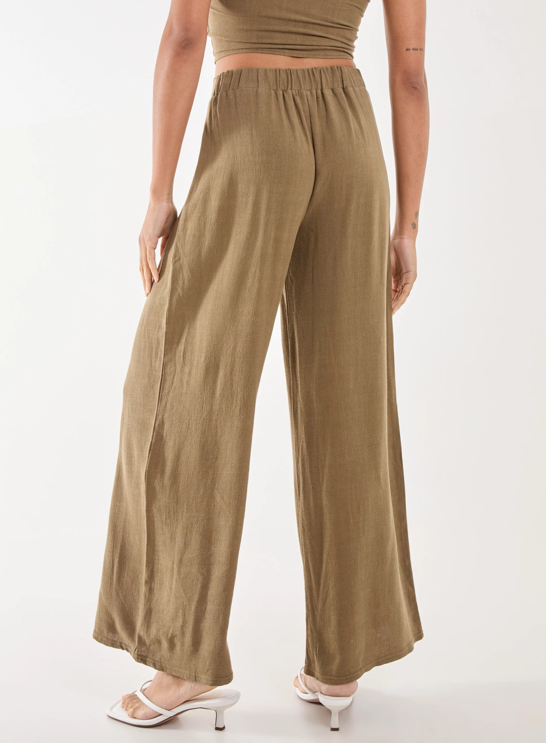 Linen Straight High Waist Trousers - Image 5
