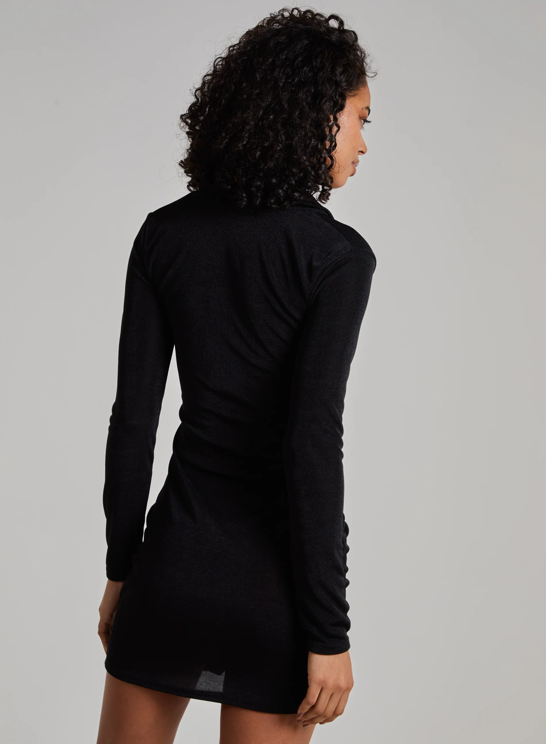 Long Sleeve Collar Mini Dress - Image 4