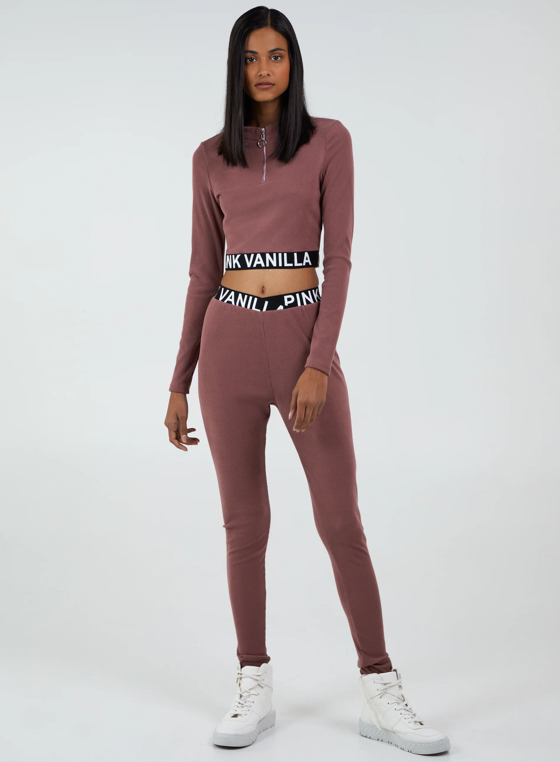 Long Sleeve Ribbed Logo Top - Image 2