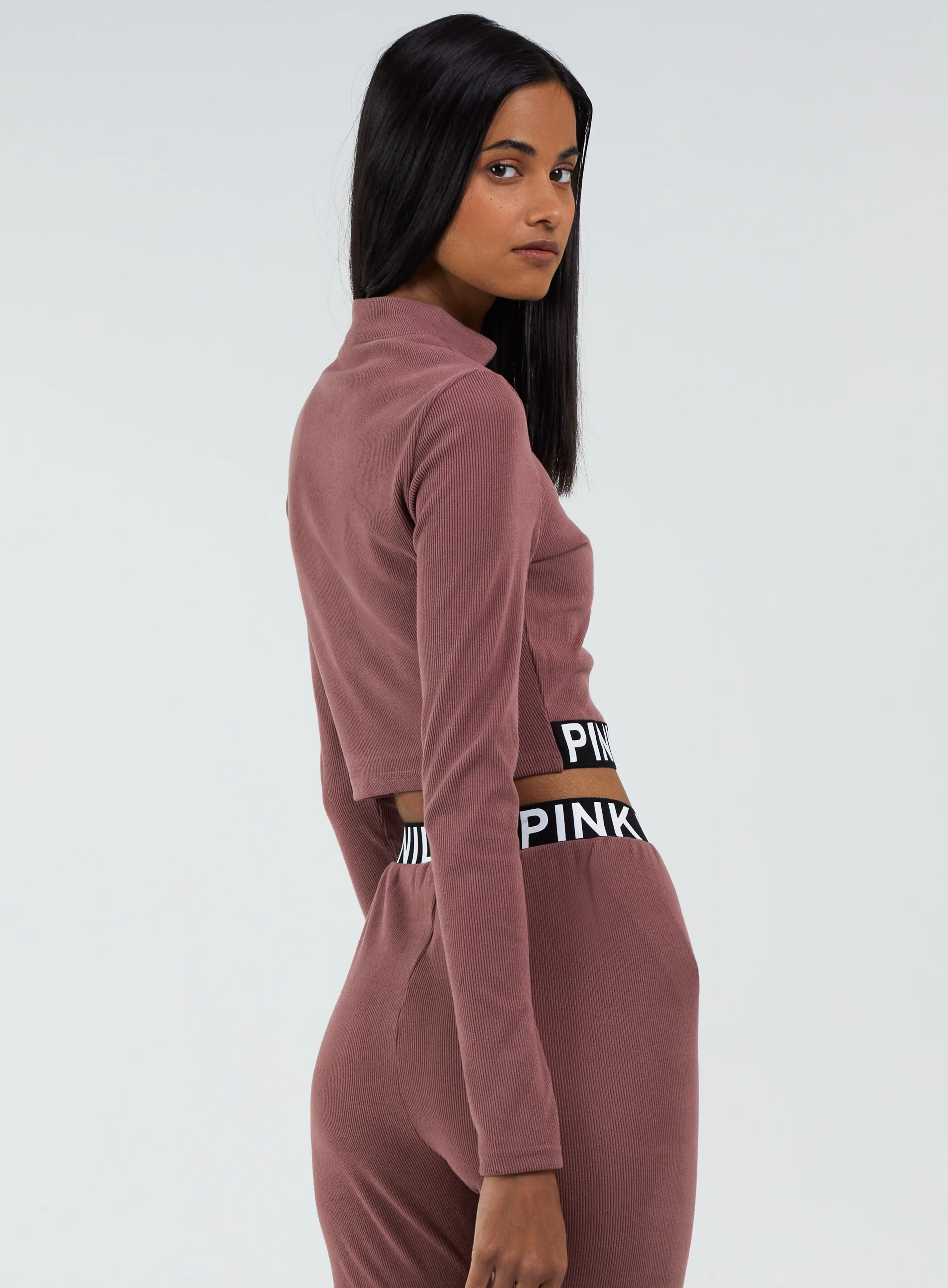 Long Sleeve Ribbed Logo Top - Image 5