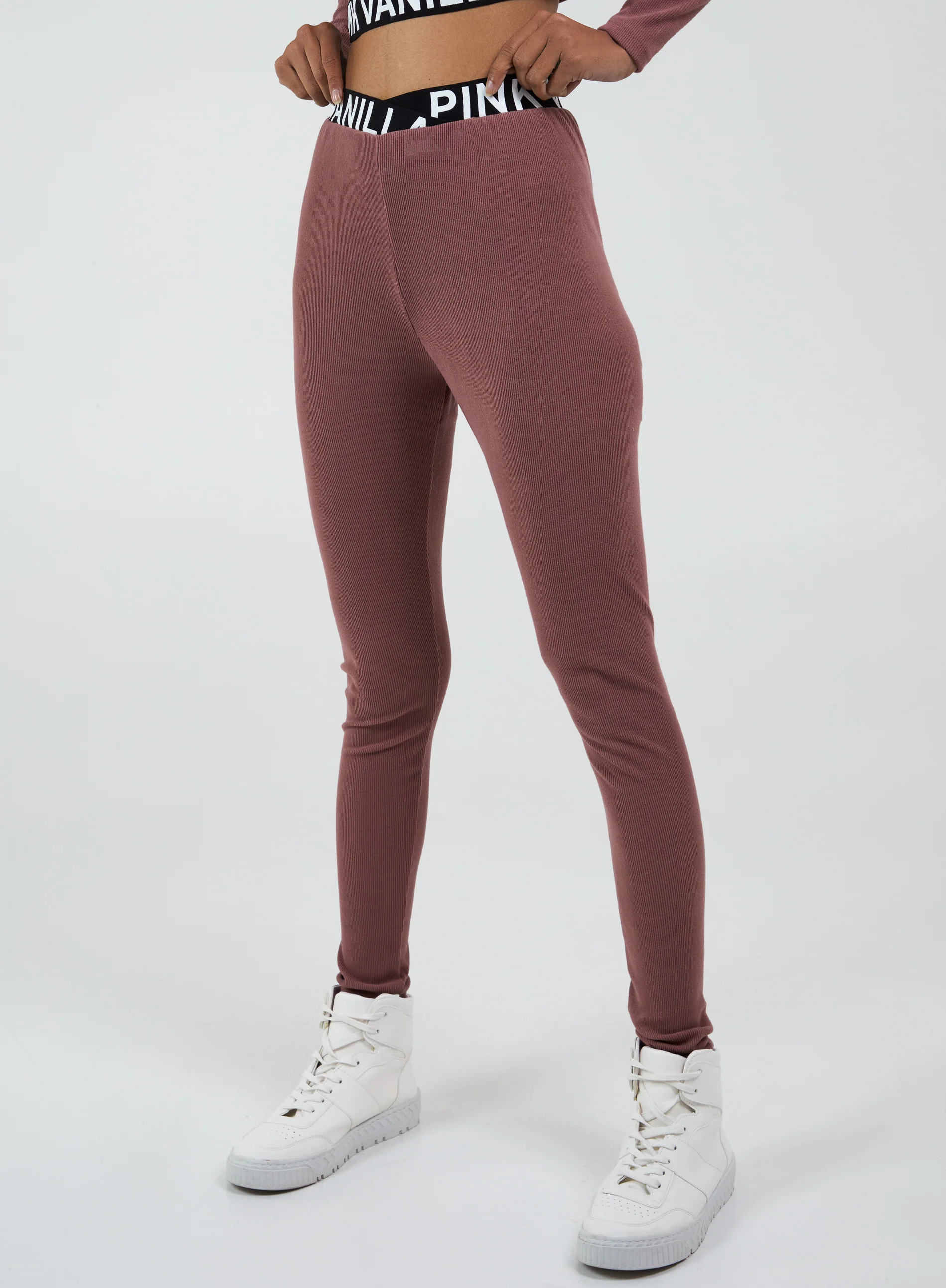 Ribbed Legging With Logo Waistband Leggings - Image 2