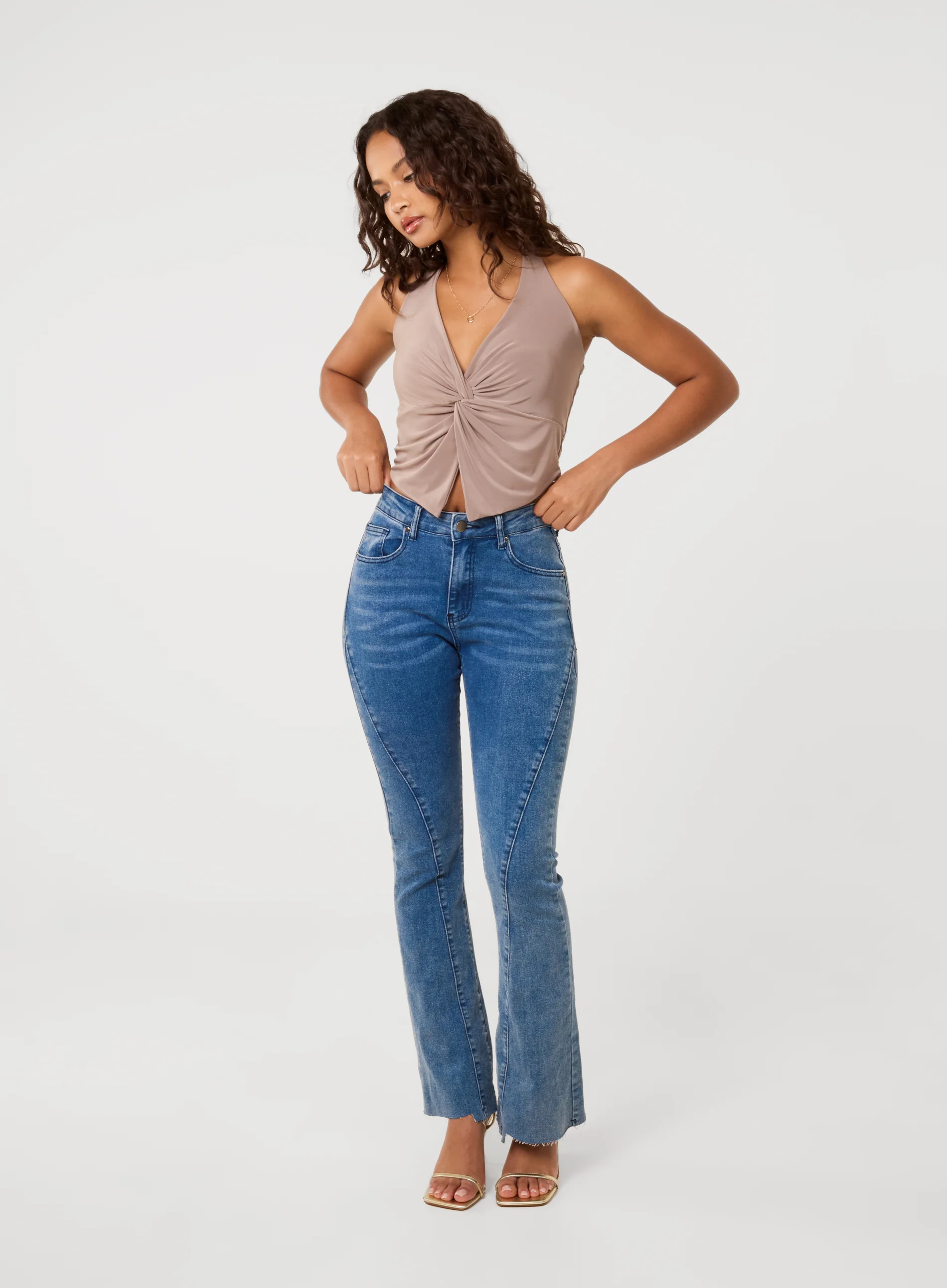 Knot Front Halter Top - Image 2