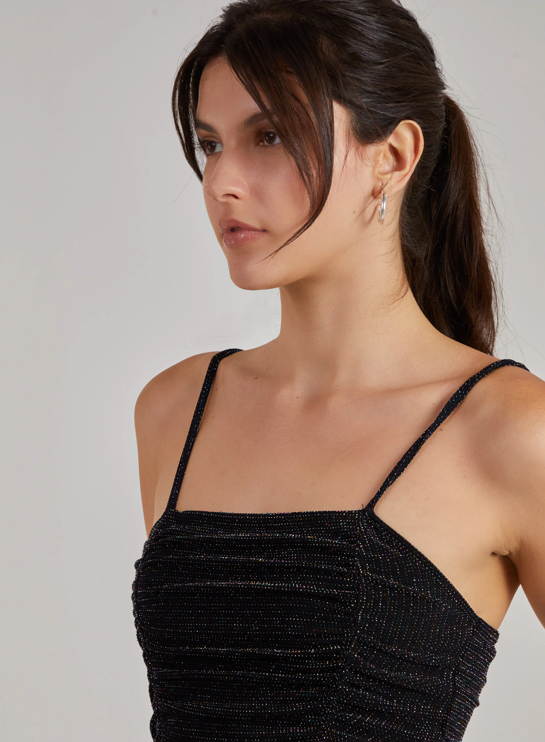 Glitter Ruched Mini Dress - Image 3