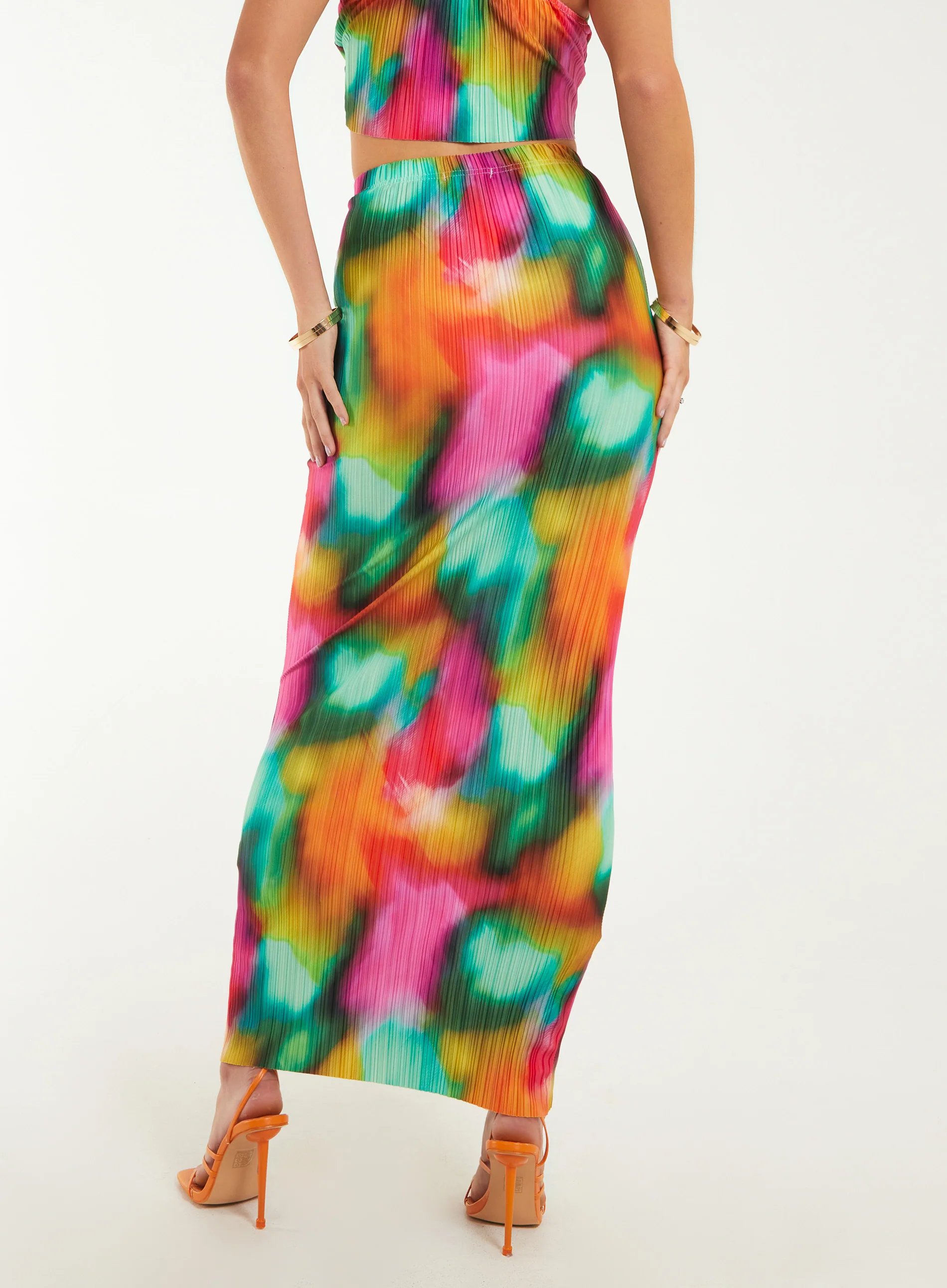 Plisse Graphic Print Maxi Skirt - Image 4
