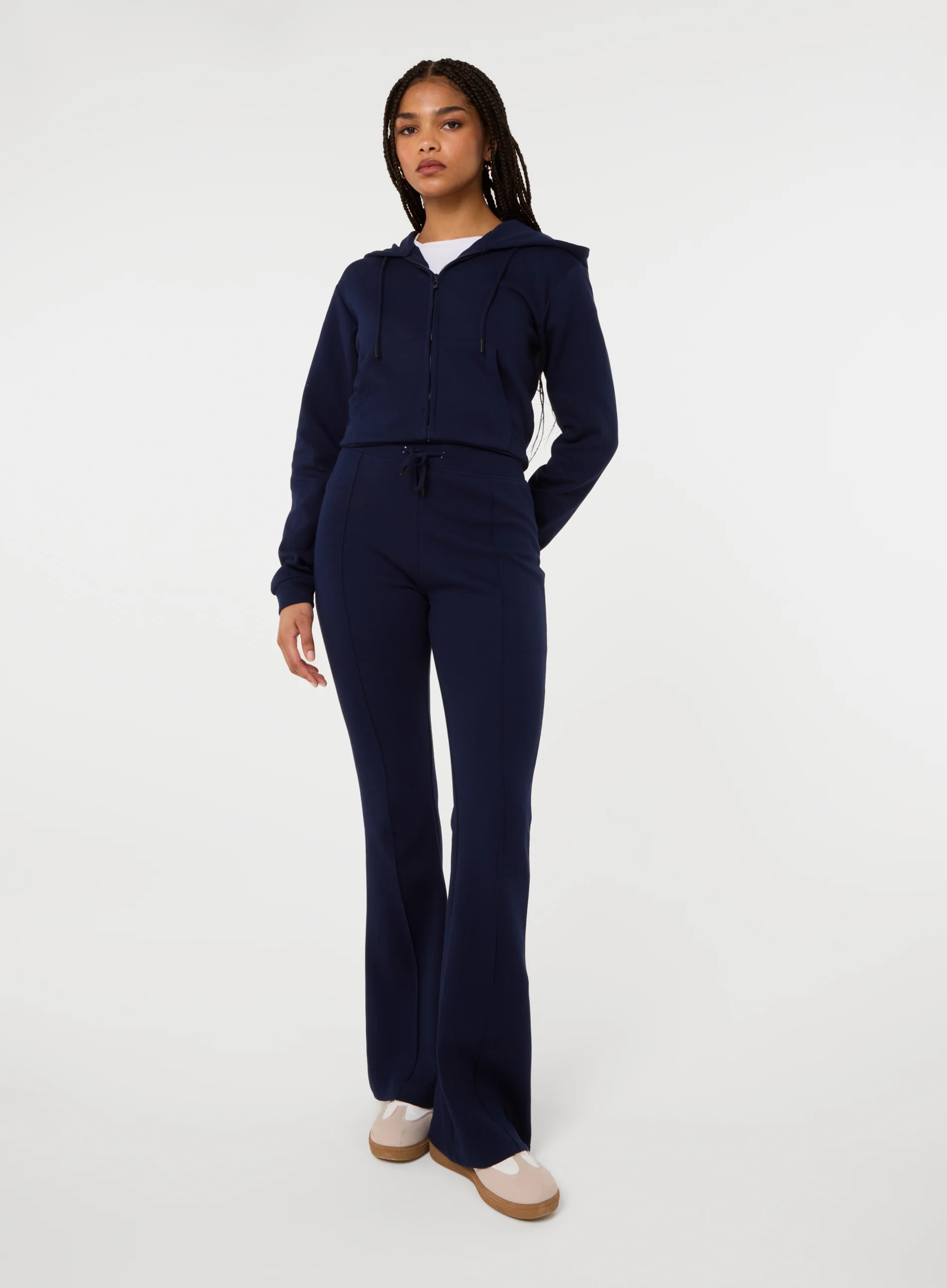 Pin Tuck Jersey Flares