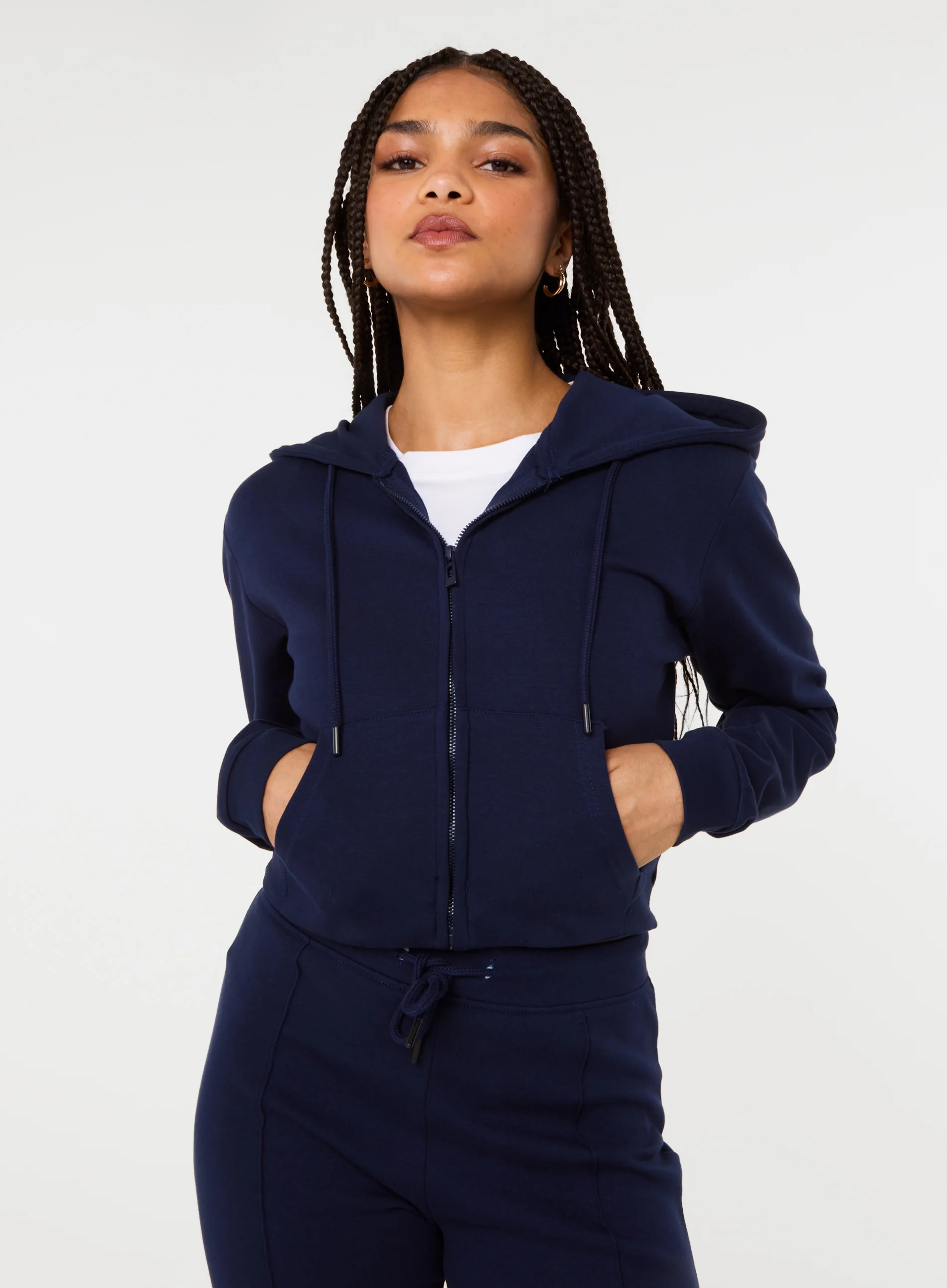 Zip Up Cropped Hoodie - Image 3