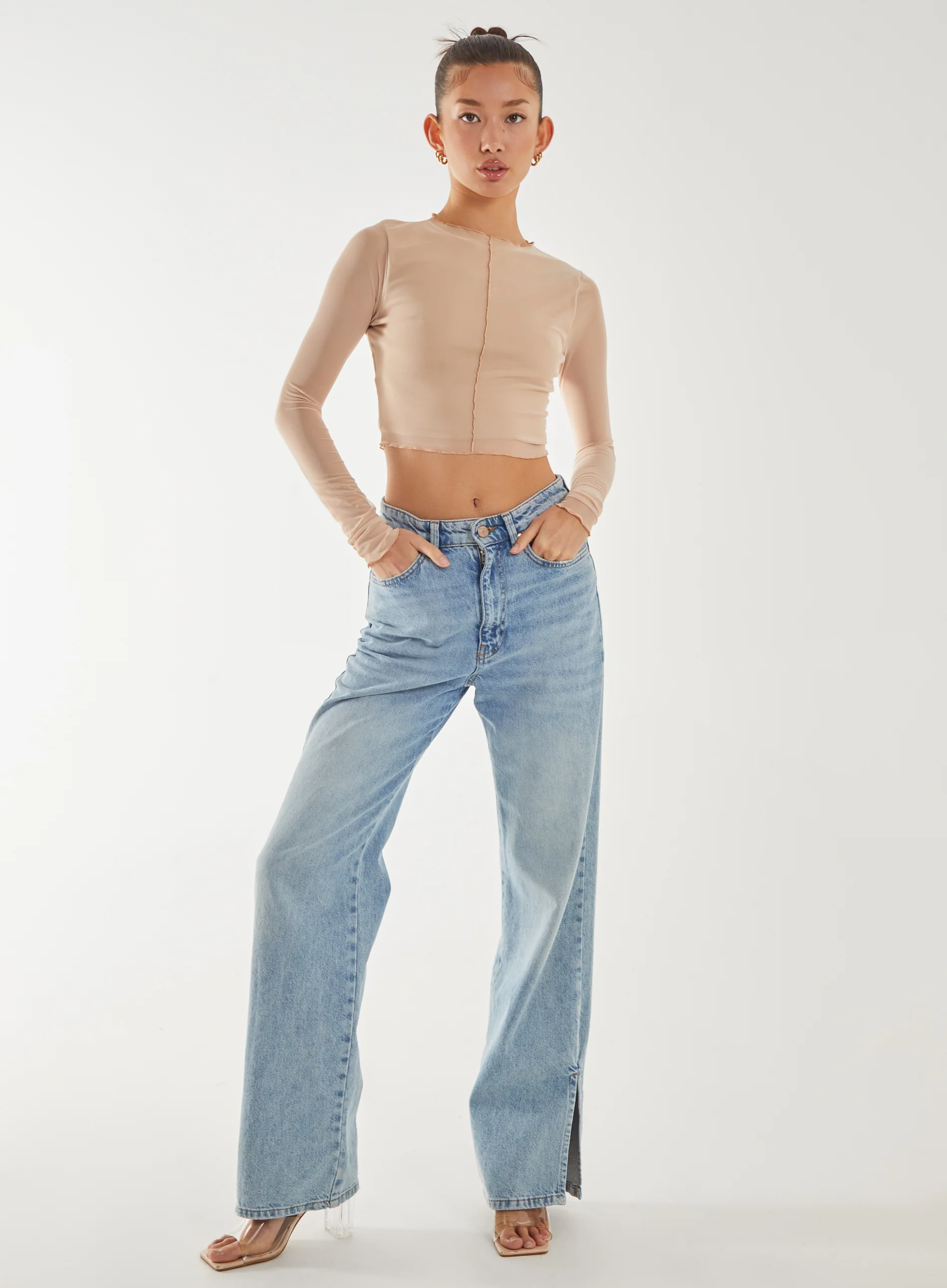 Mesh Bodycon Crop Top - Image 2