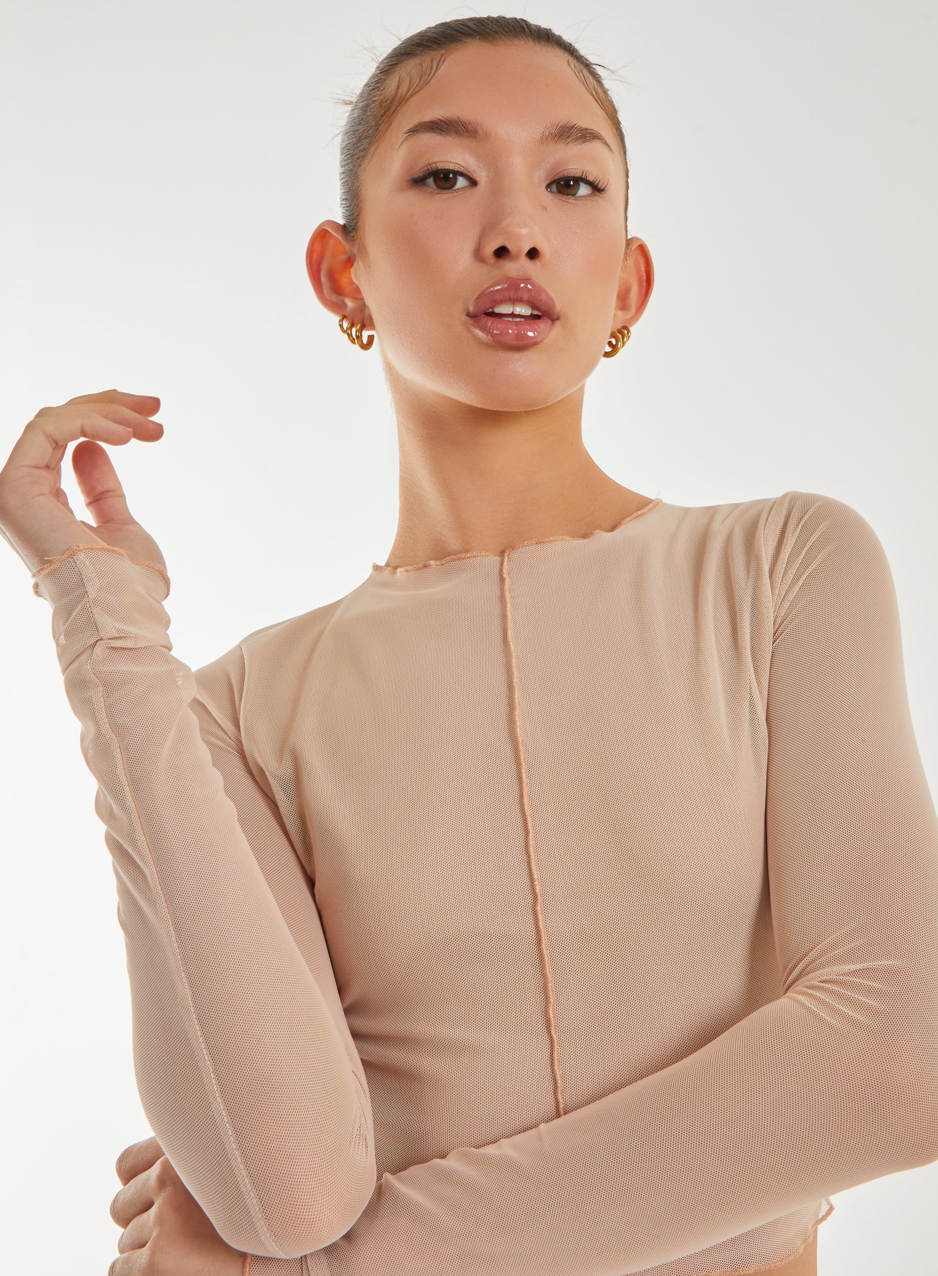 Mesh Bodycon Crop Top - Image 3