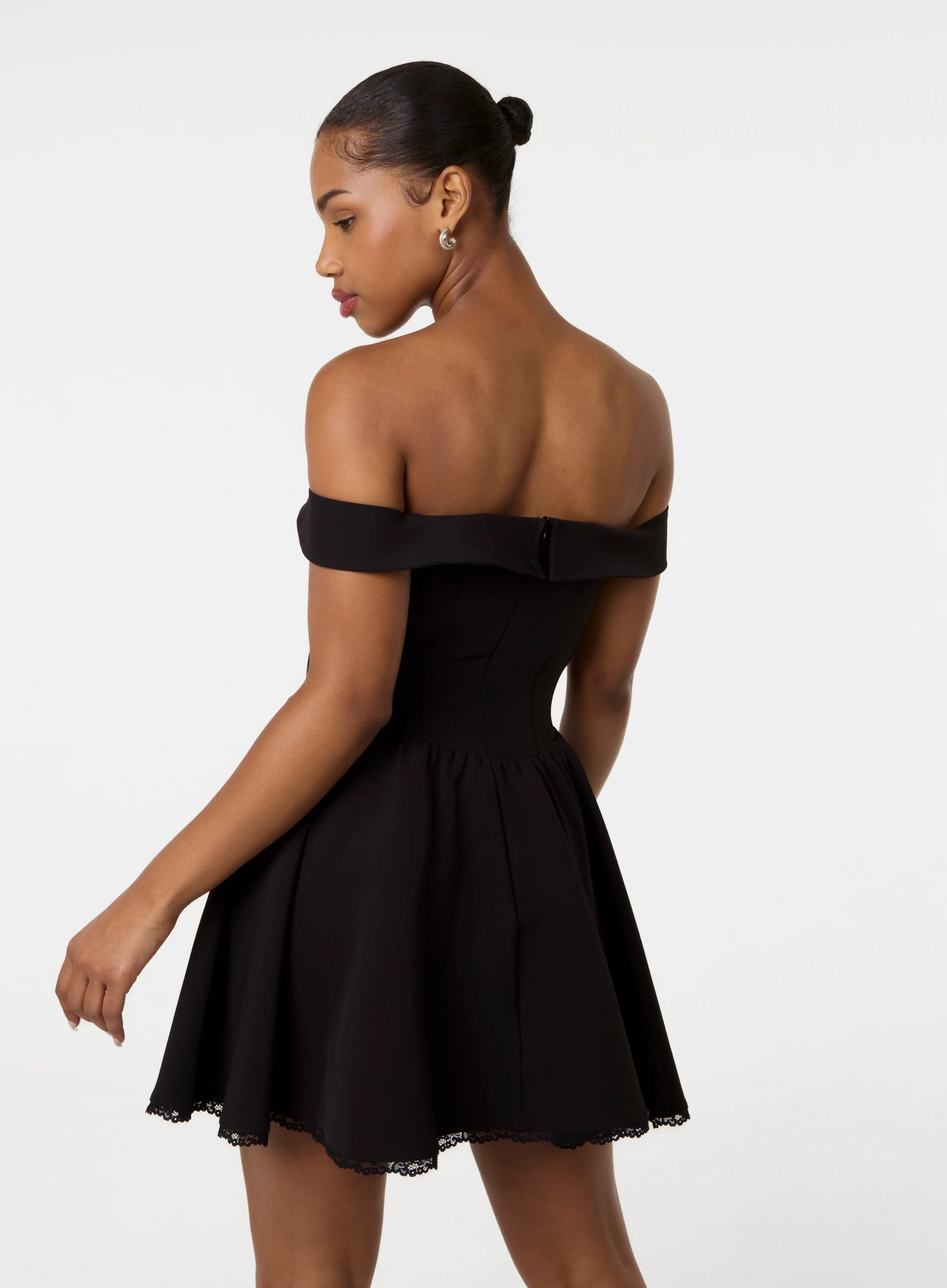 Off The Shoulder Mini Dress With Boning - Image 4