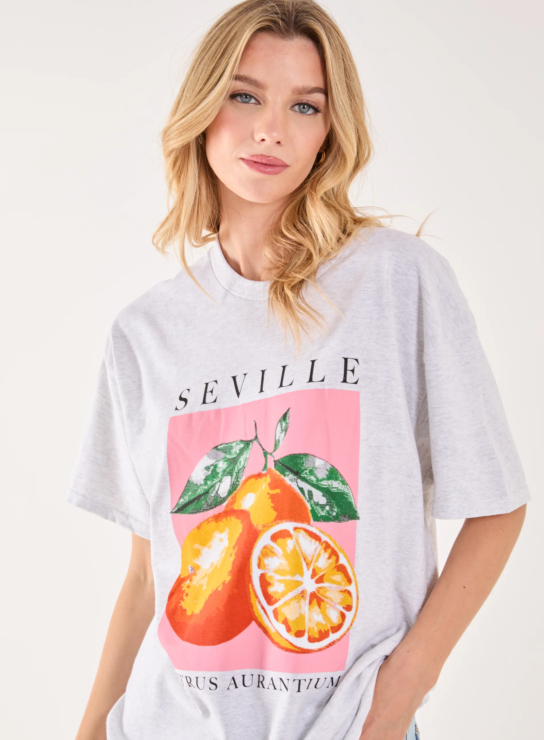 Orange Print Oversized T-shirt - Image 3