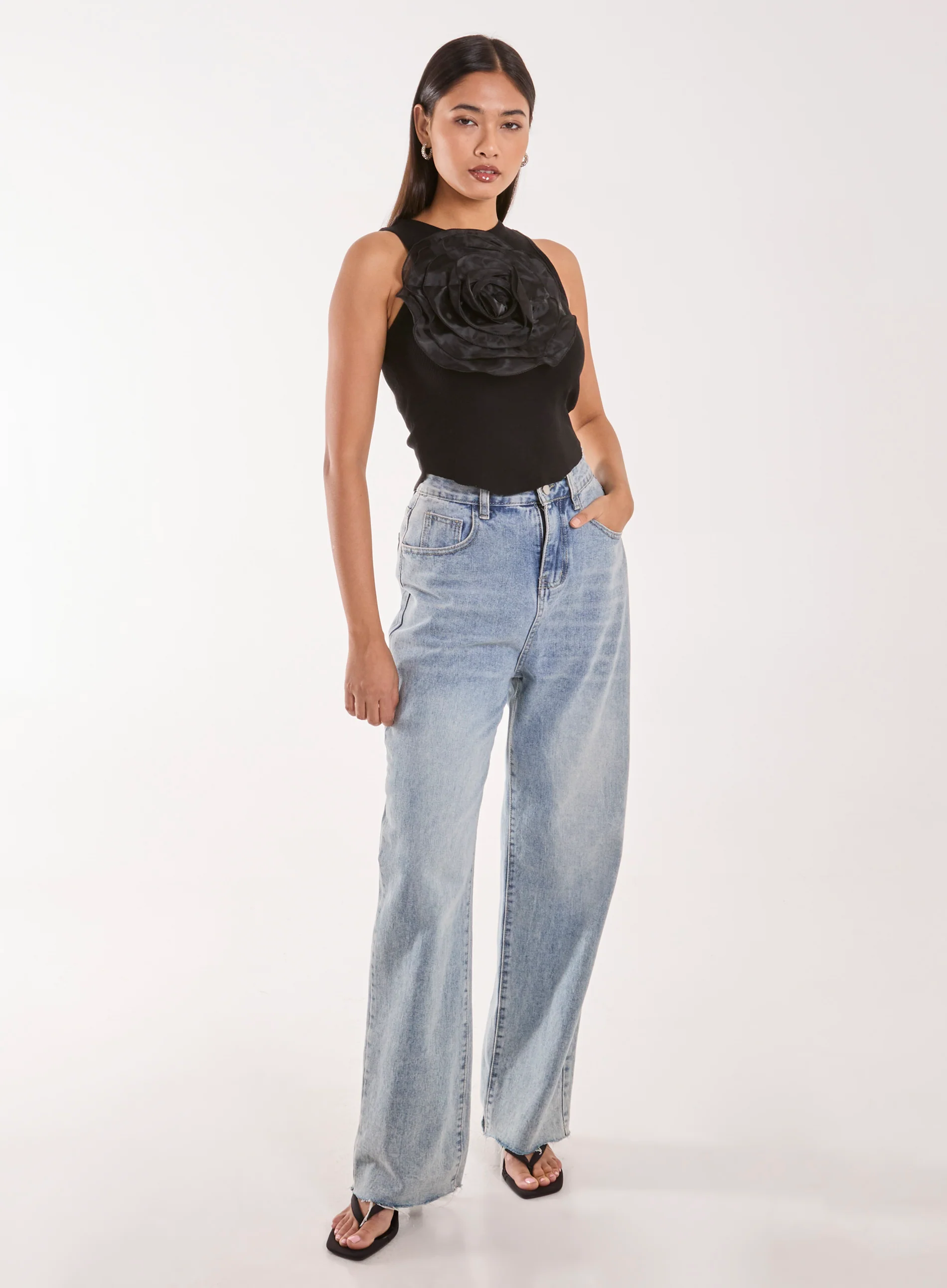 Oversized Ruffle Corsage Top - Image 2