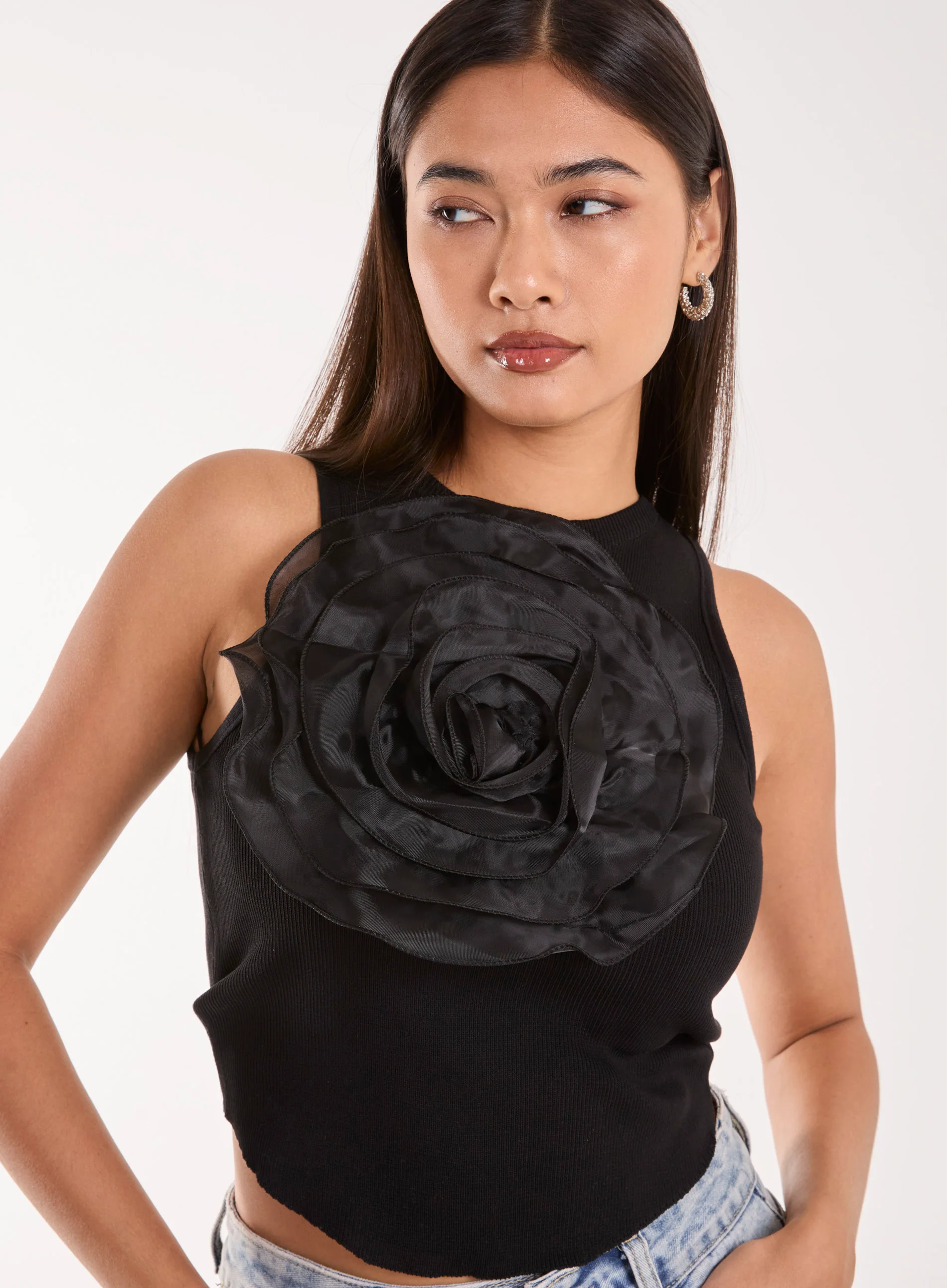 Oversized Ruffle Corsage Top - Image 3