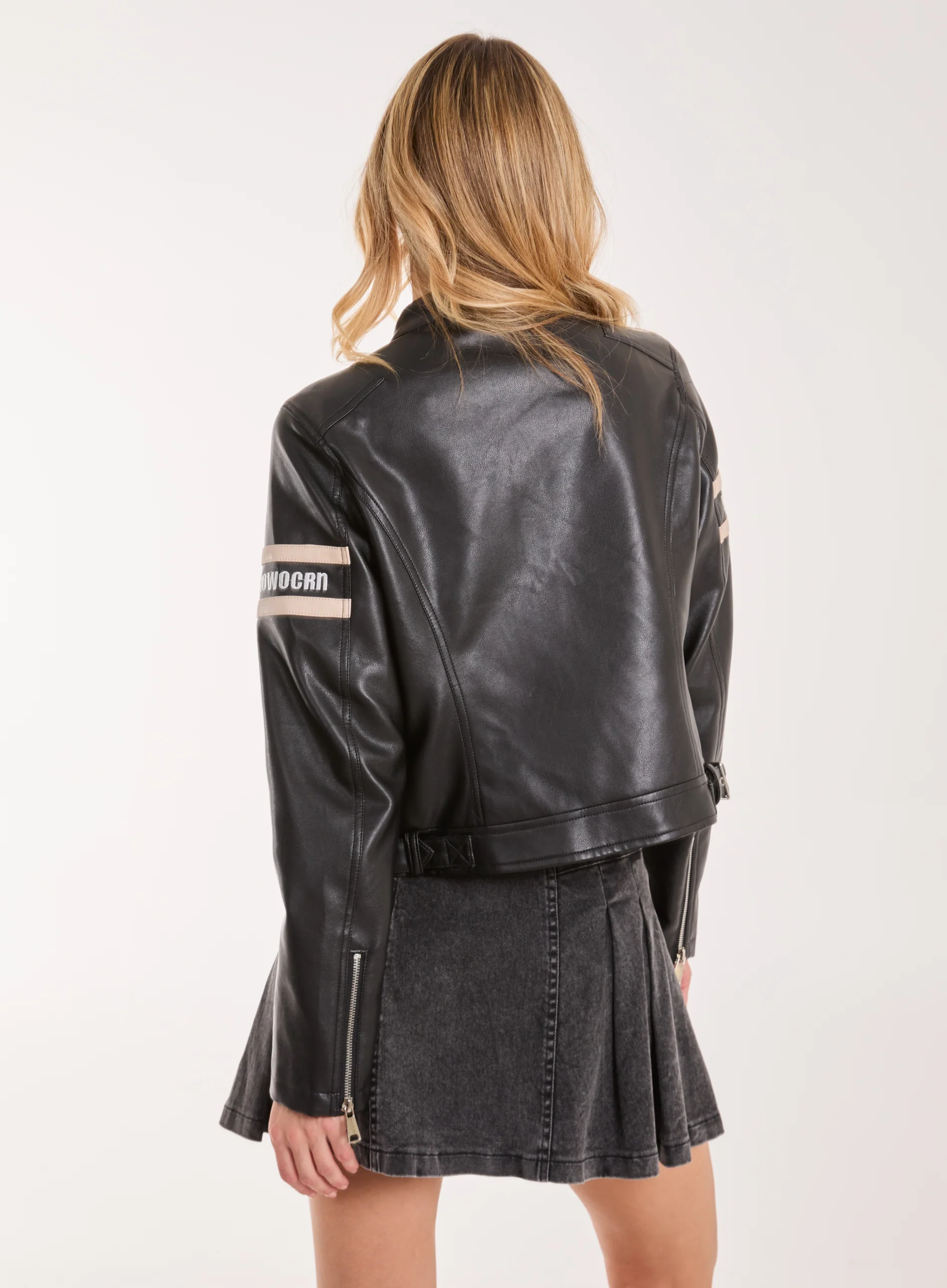 Patch Mix Motocross Biker Jacket - Image 5