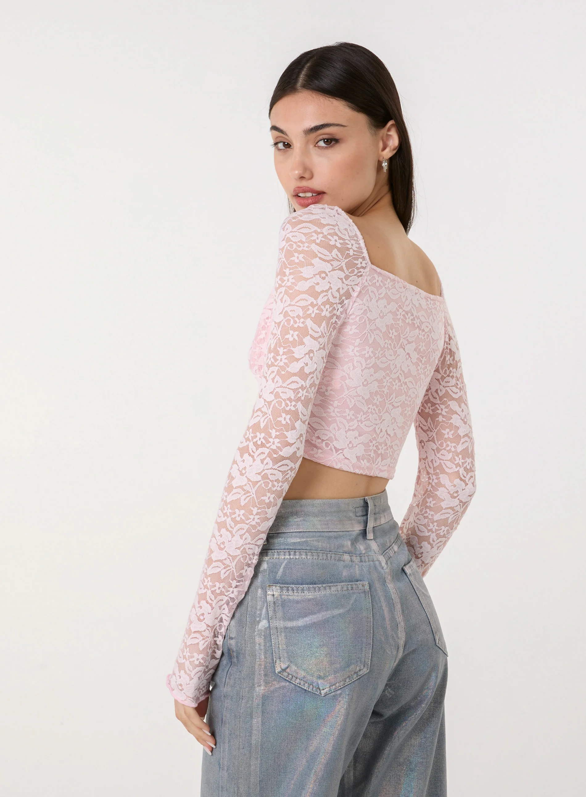 Long Sleeve Lace Butterfly Top - Image 4