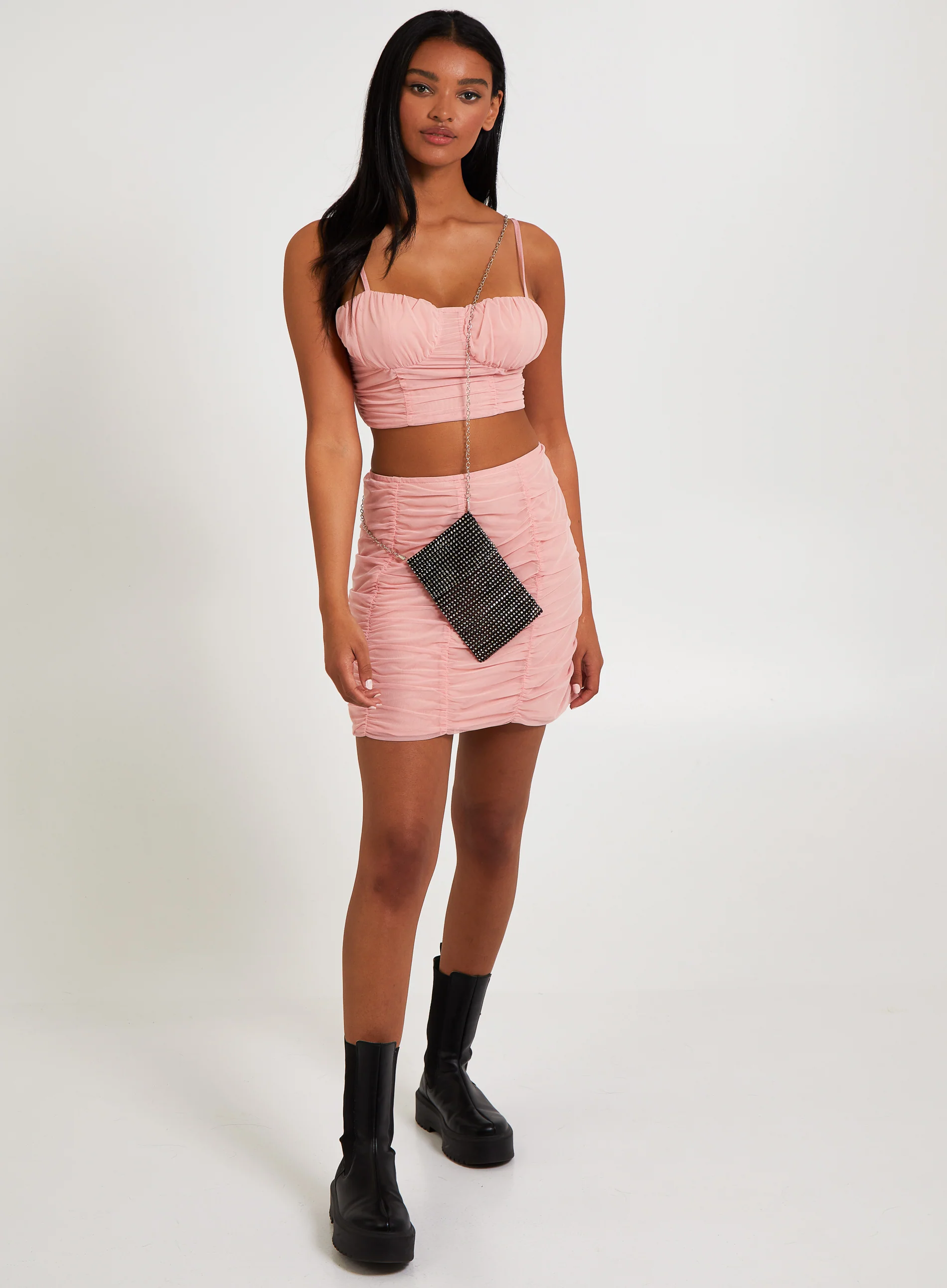 Ruched Mesh Crop Top - Image 3