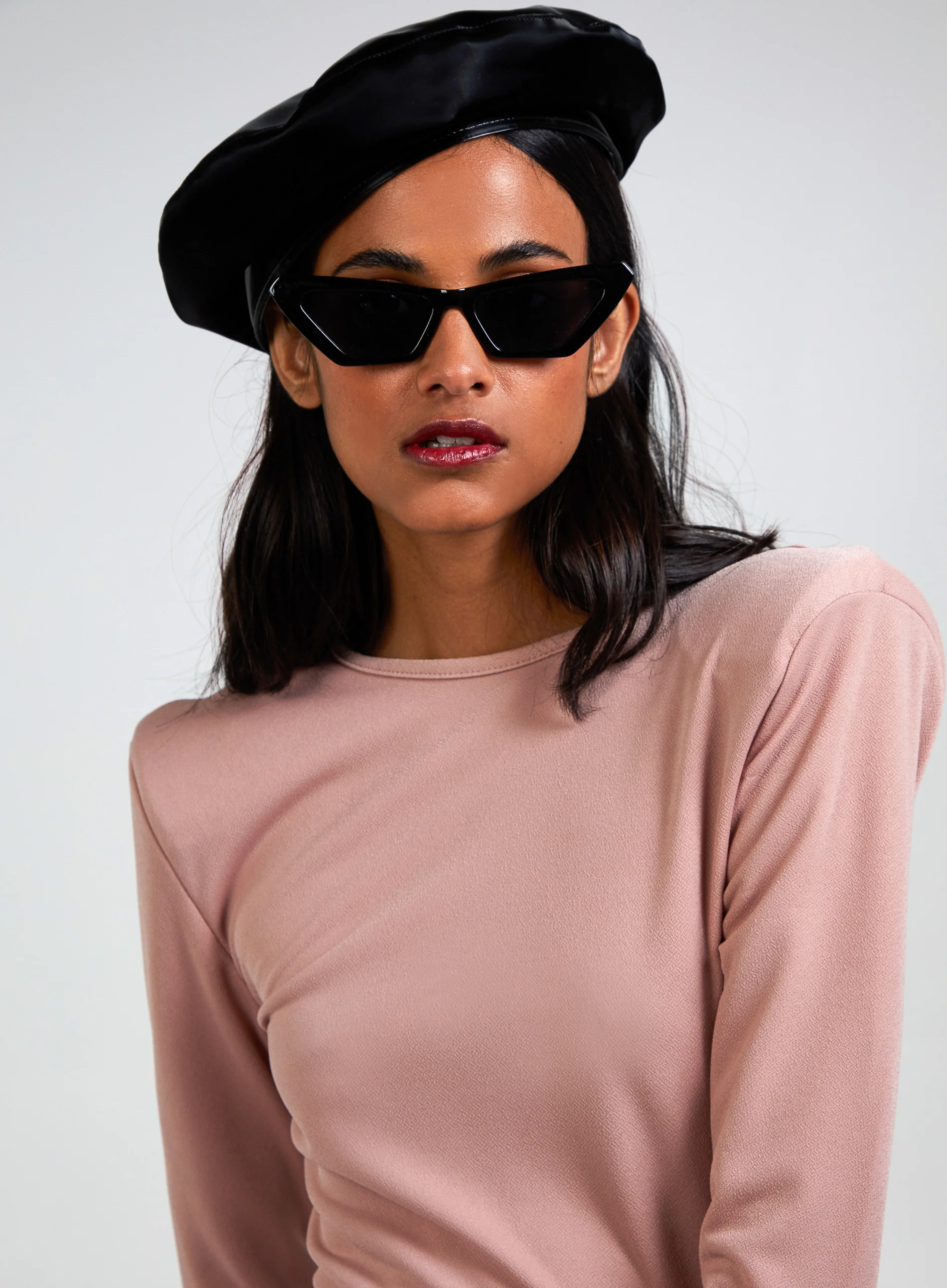 Scoop Neck Long Sleeve Shoulder Pad Dress - Image 5