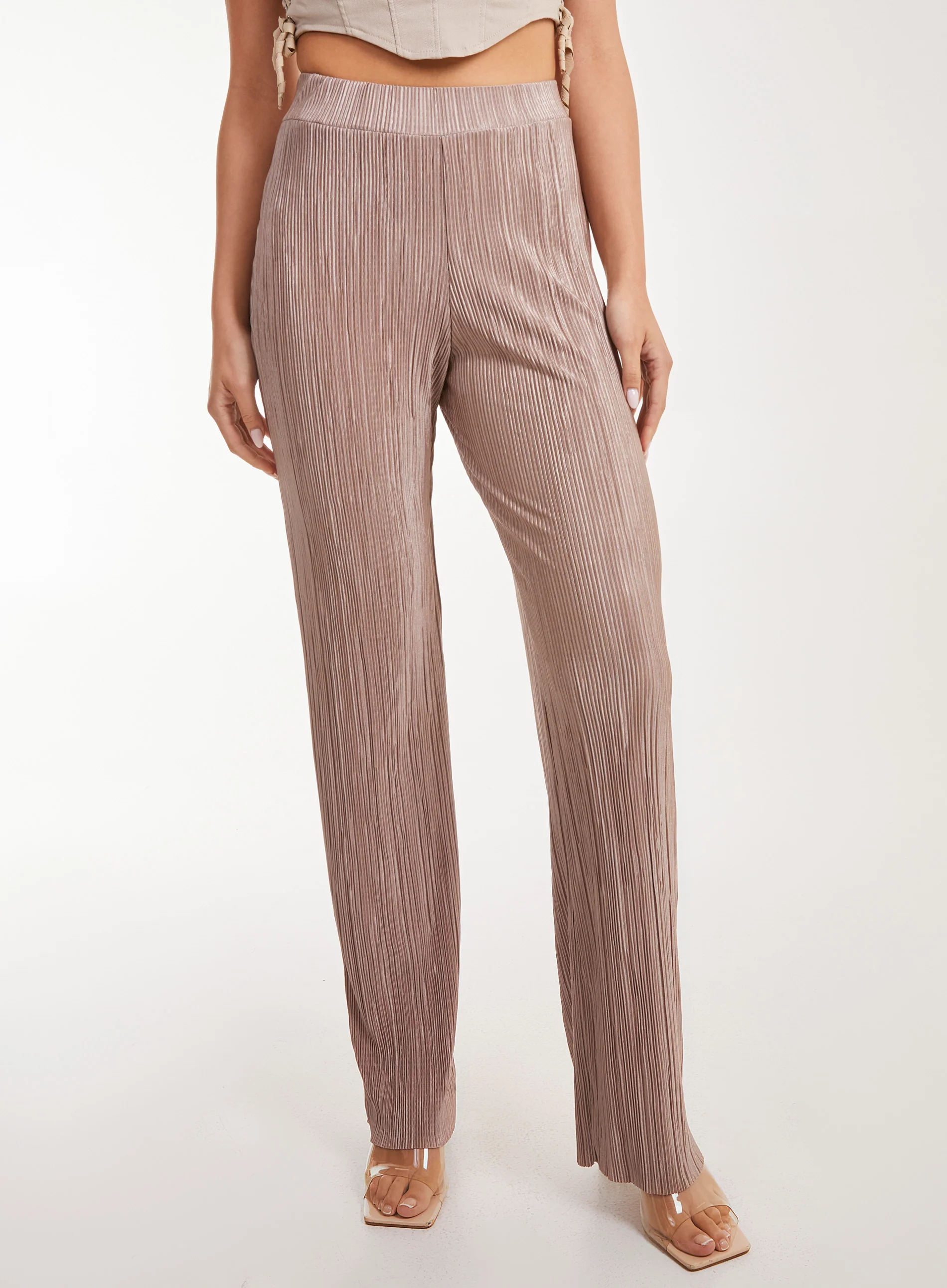 Plisse Flared Trousers - Image 2