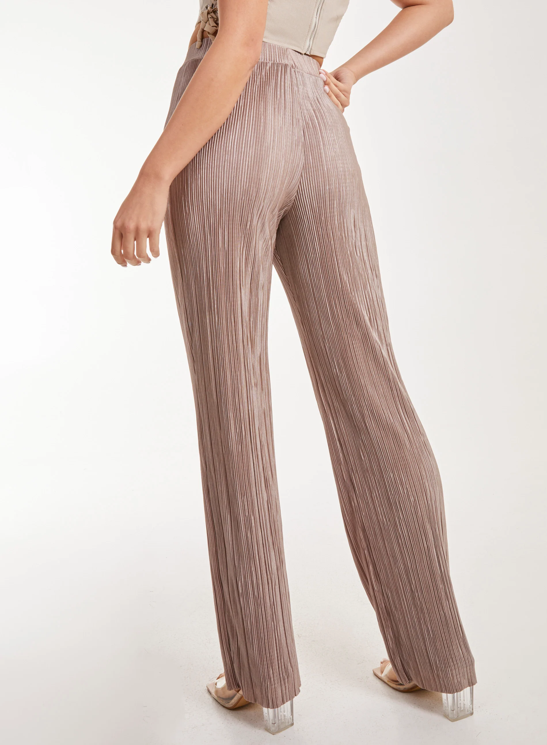 Plisse Flared Trousers - Image 4