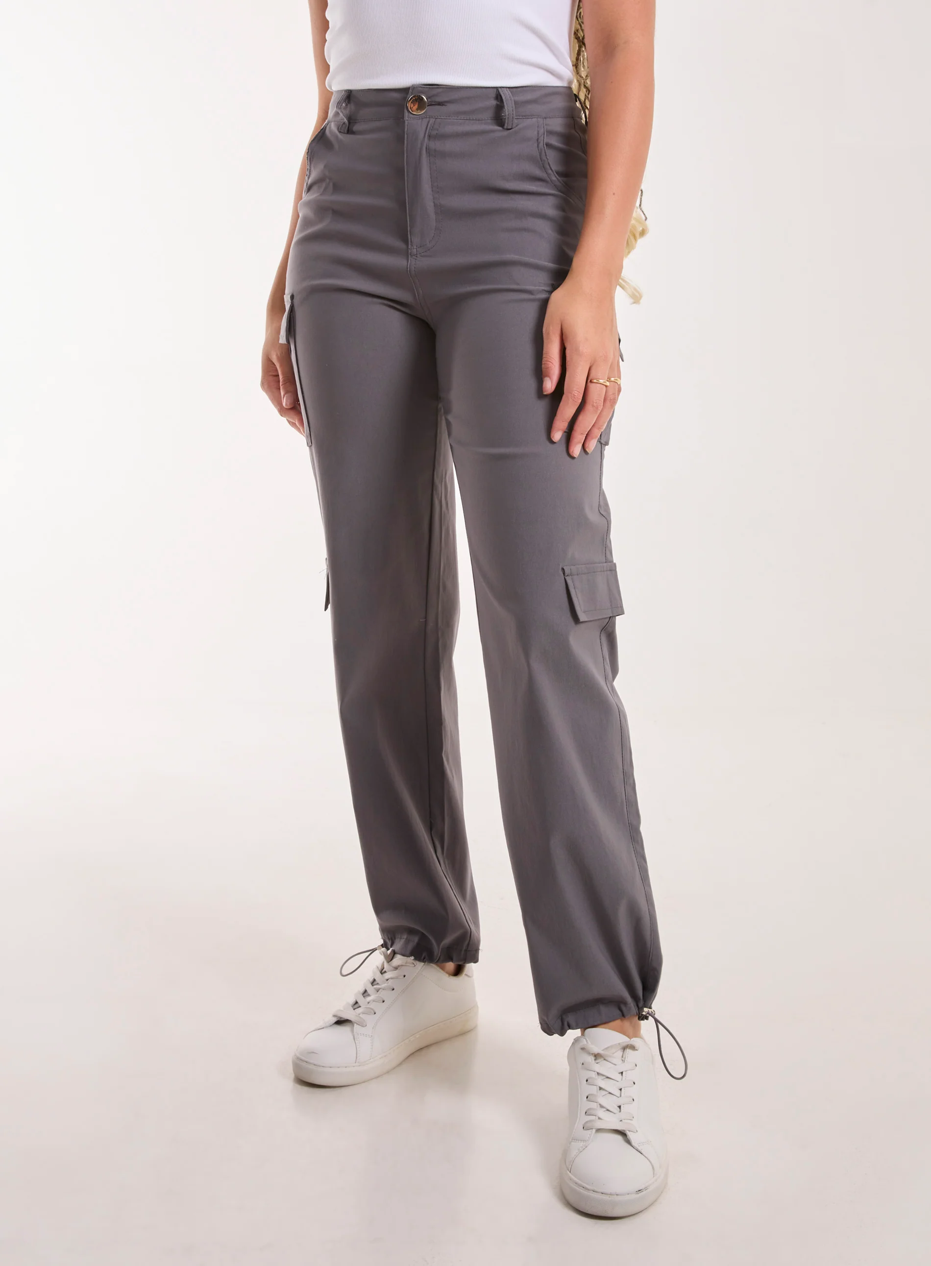 Pocket Detail Wide Leg Cargo Pants - Image 3