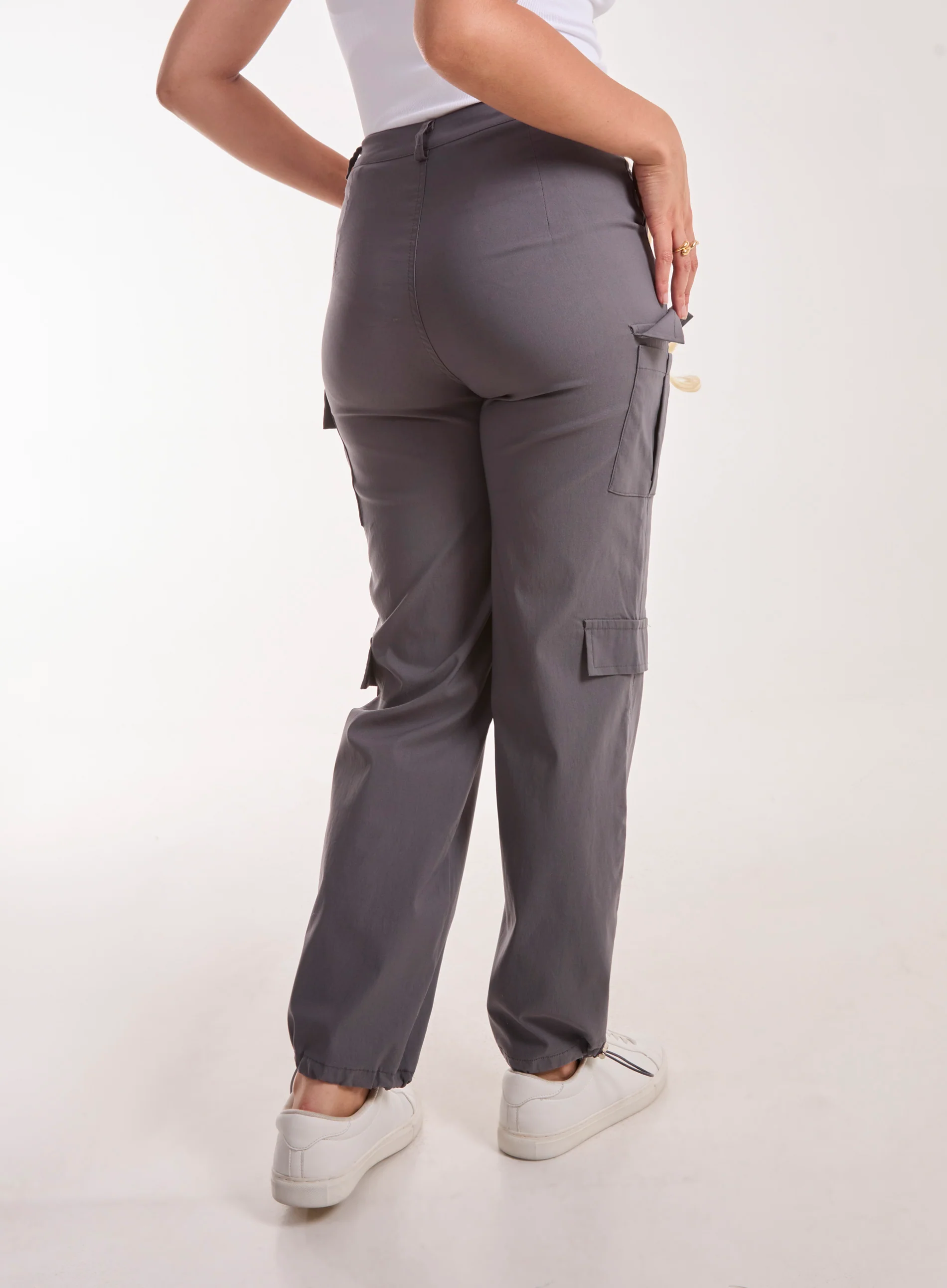 Pocket Detail Wide Leg Cargo Pants - Image 4