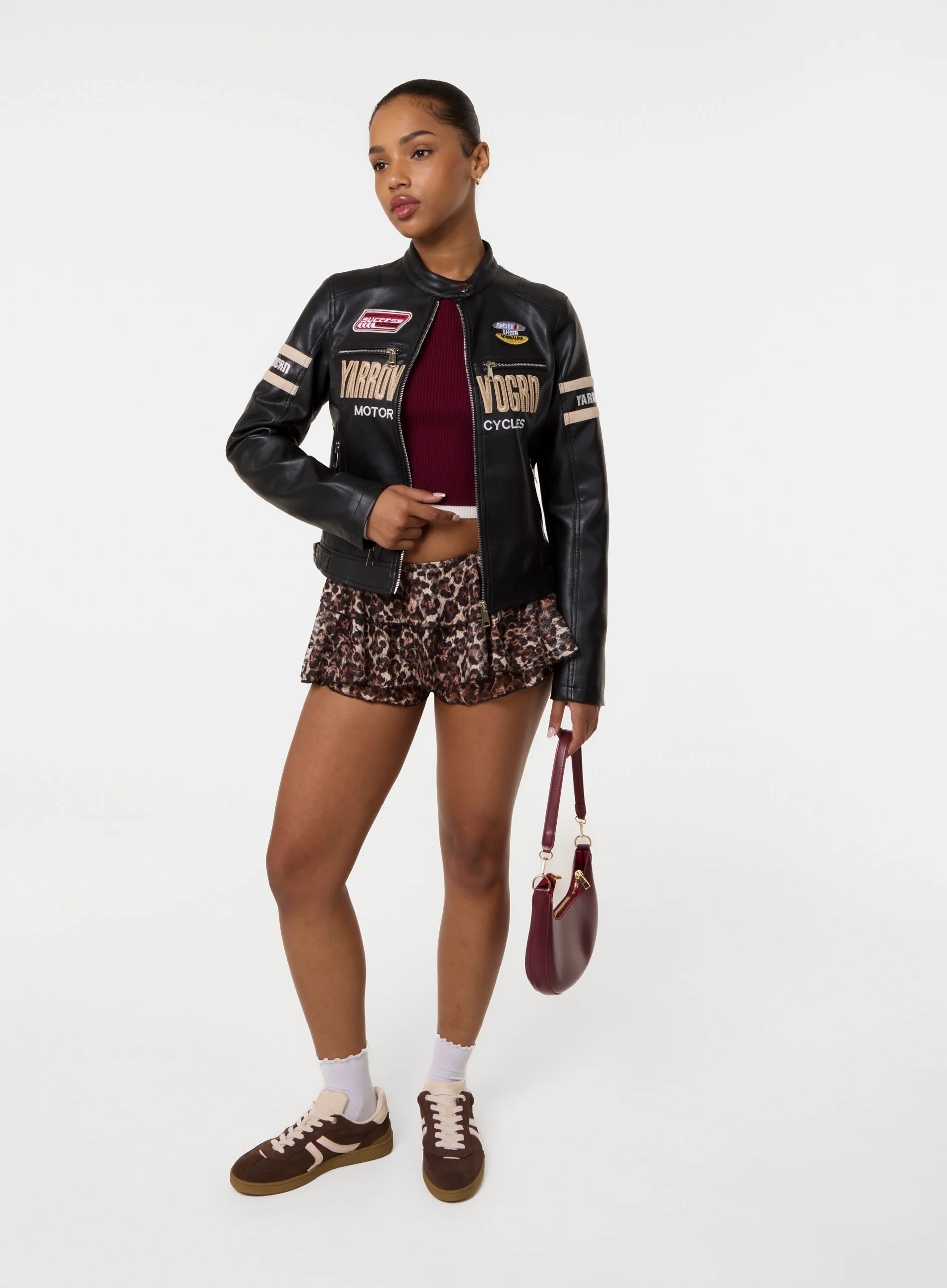 Printed Lace Micro Ruffle Shorts