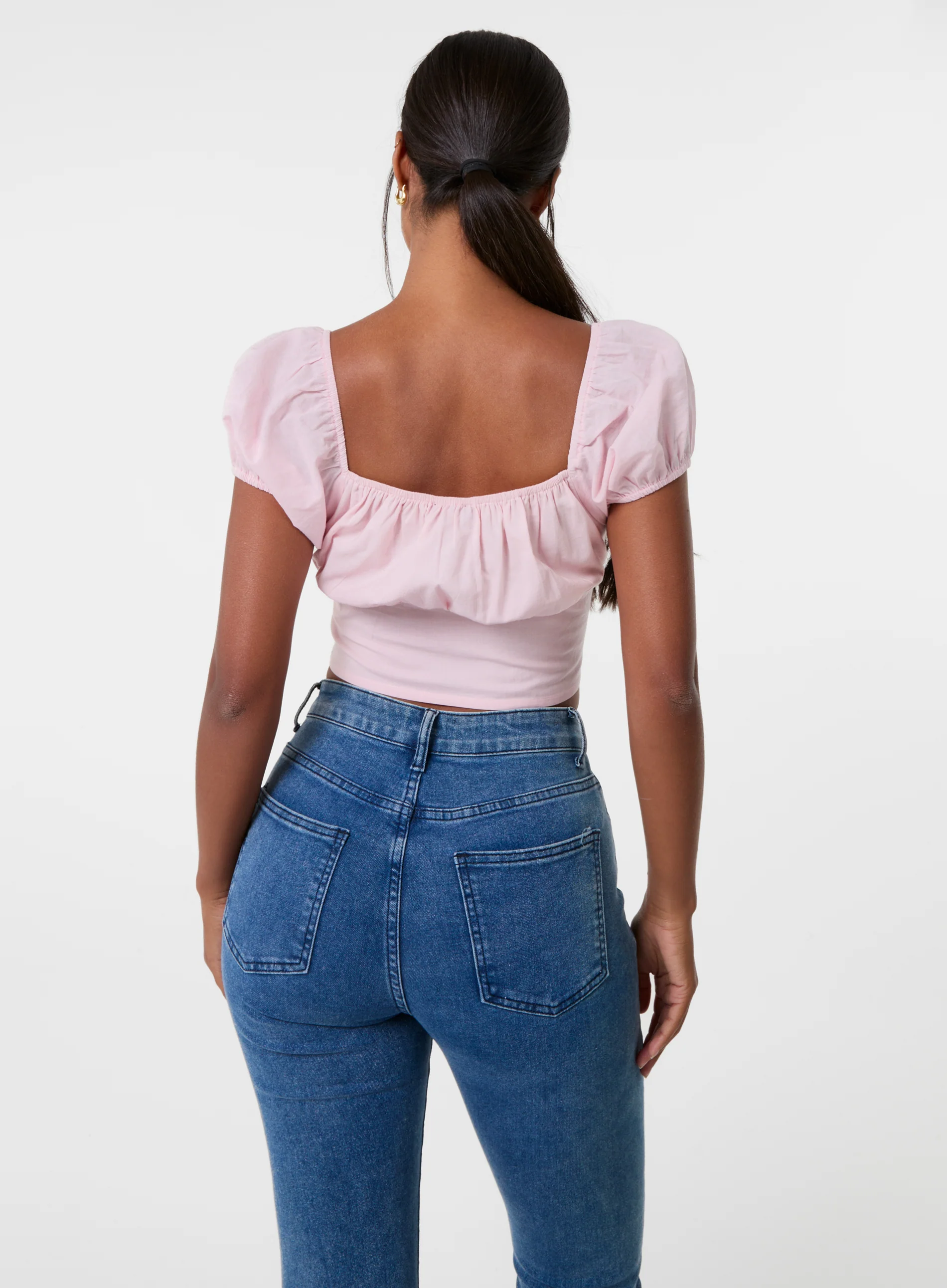 Puff Sleeve Broderie Detail Top - Image 5