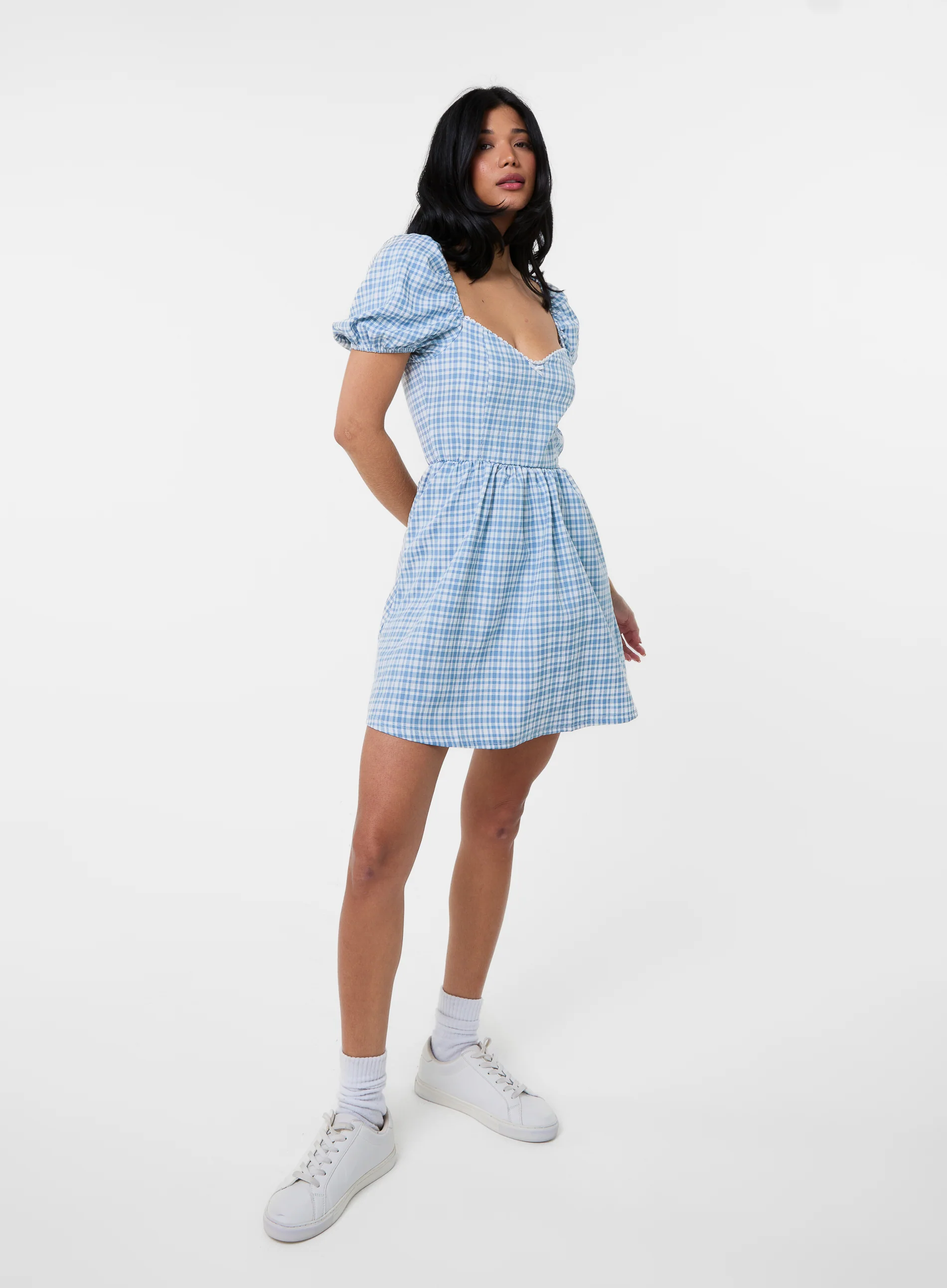 Puff Sleeve Gingham Dress - Image 2